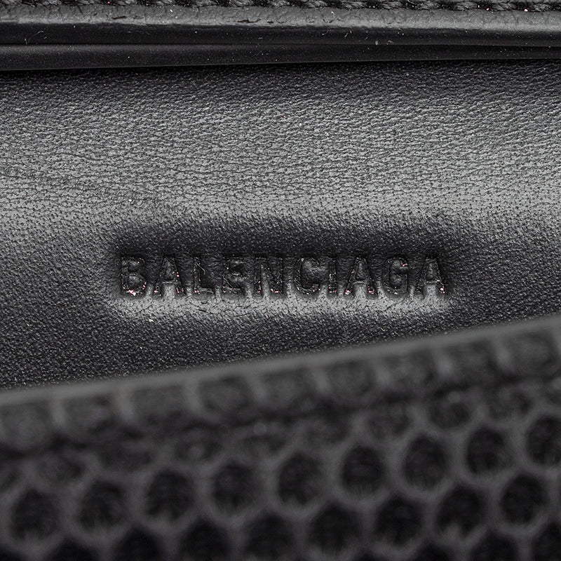 BALENCIAGA Textured Calfskin Lambskin Logo Shopping Phone Holder