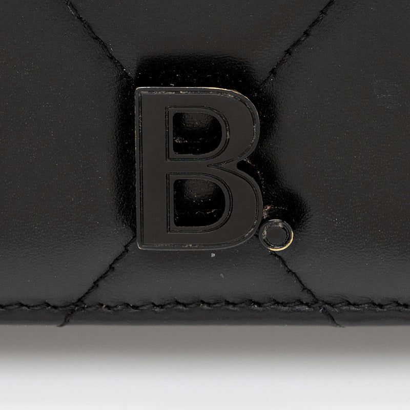 Balenciaga Quilted Calfskin B Phone Holder Crossbody (SHF-wF8OTg)