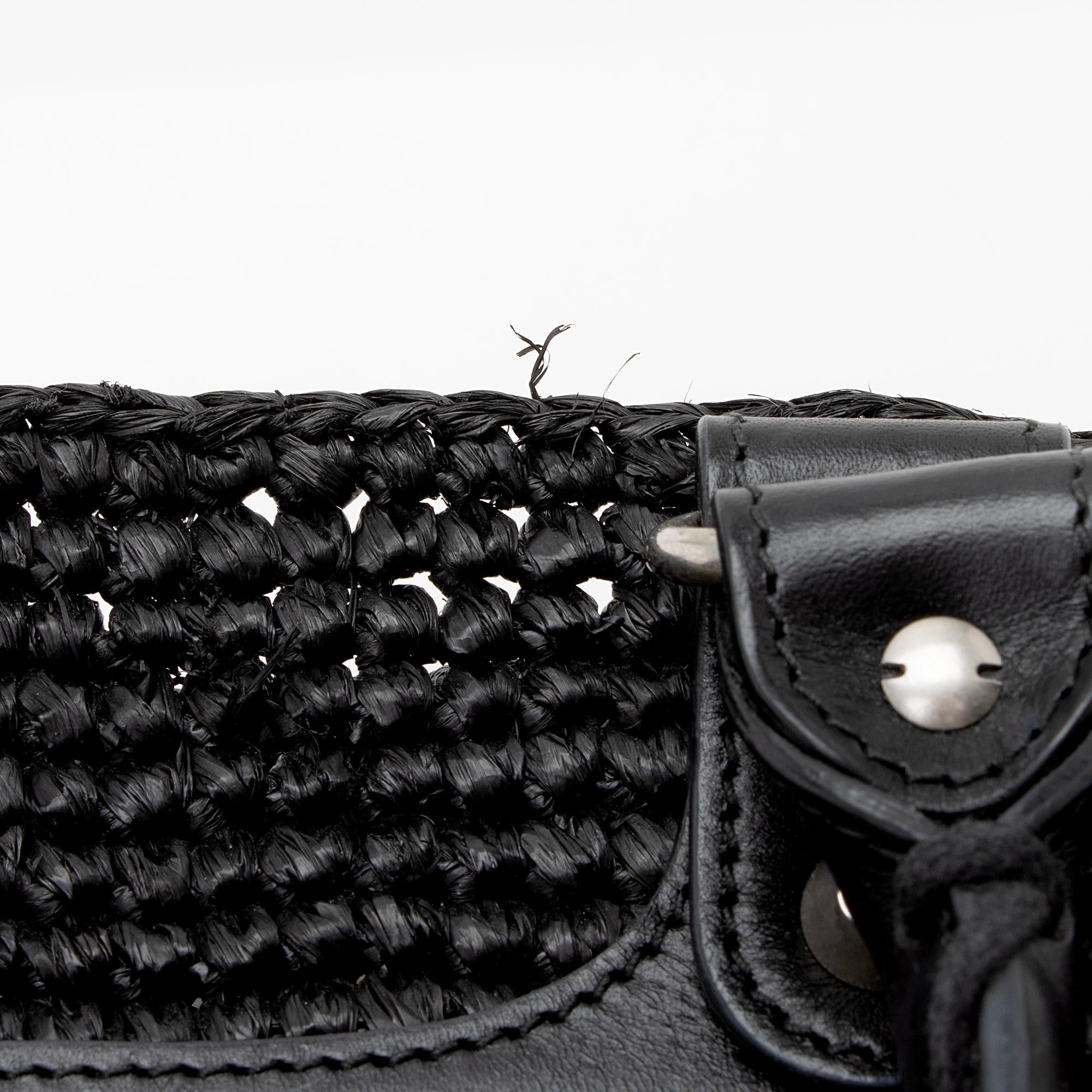 Balenciaga Raffia Striped Panier XS Tote (SHF-22896)