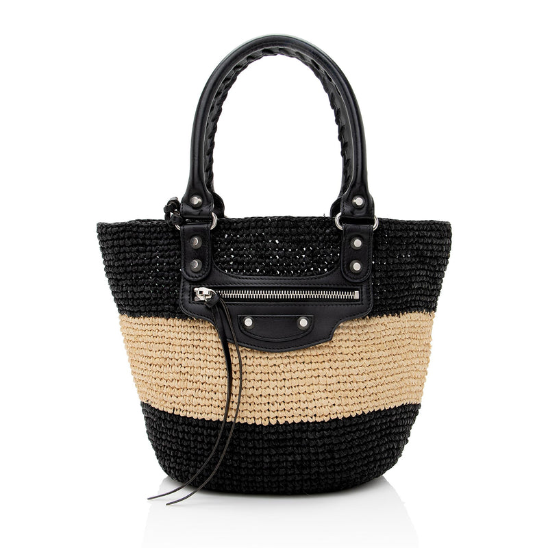 2023 Fashion Straw Bag Luxury Designer Striped Handbag Retro
