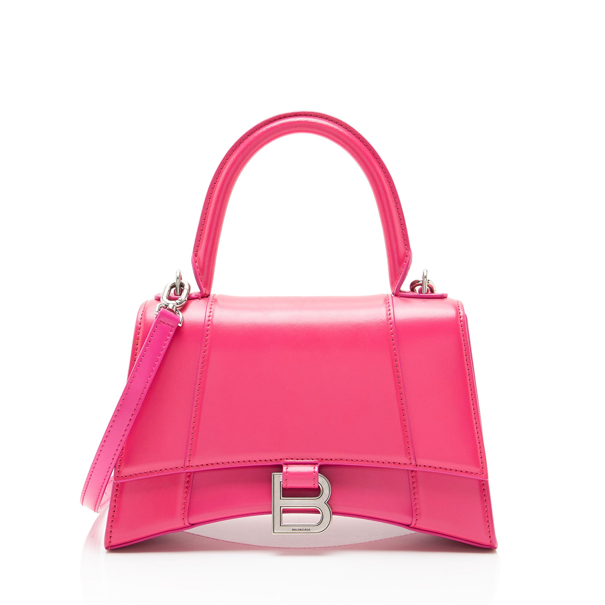 Balenciaga Shiny Calfskin Hourglass Small Top Handle