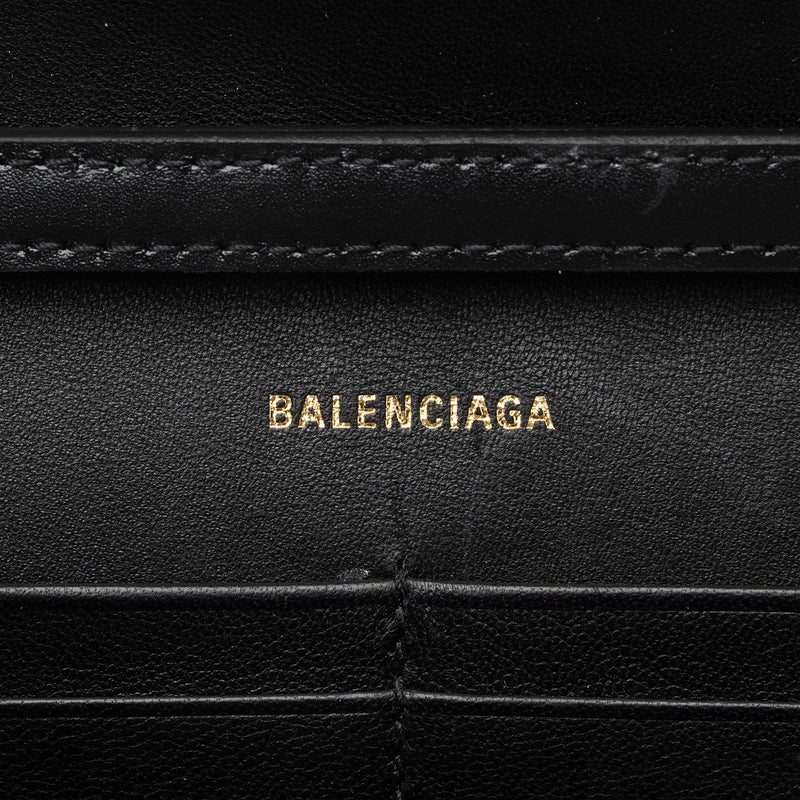 Balenciaga Shiny Calfskin Hourglass Wallet on Chain Bag (SHF-23824)