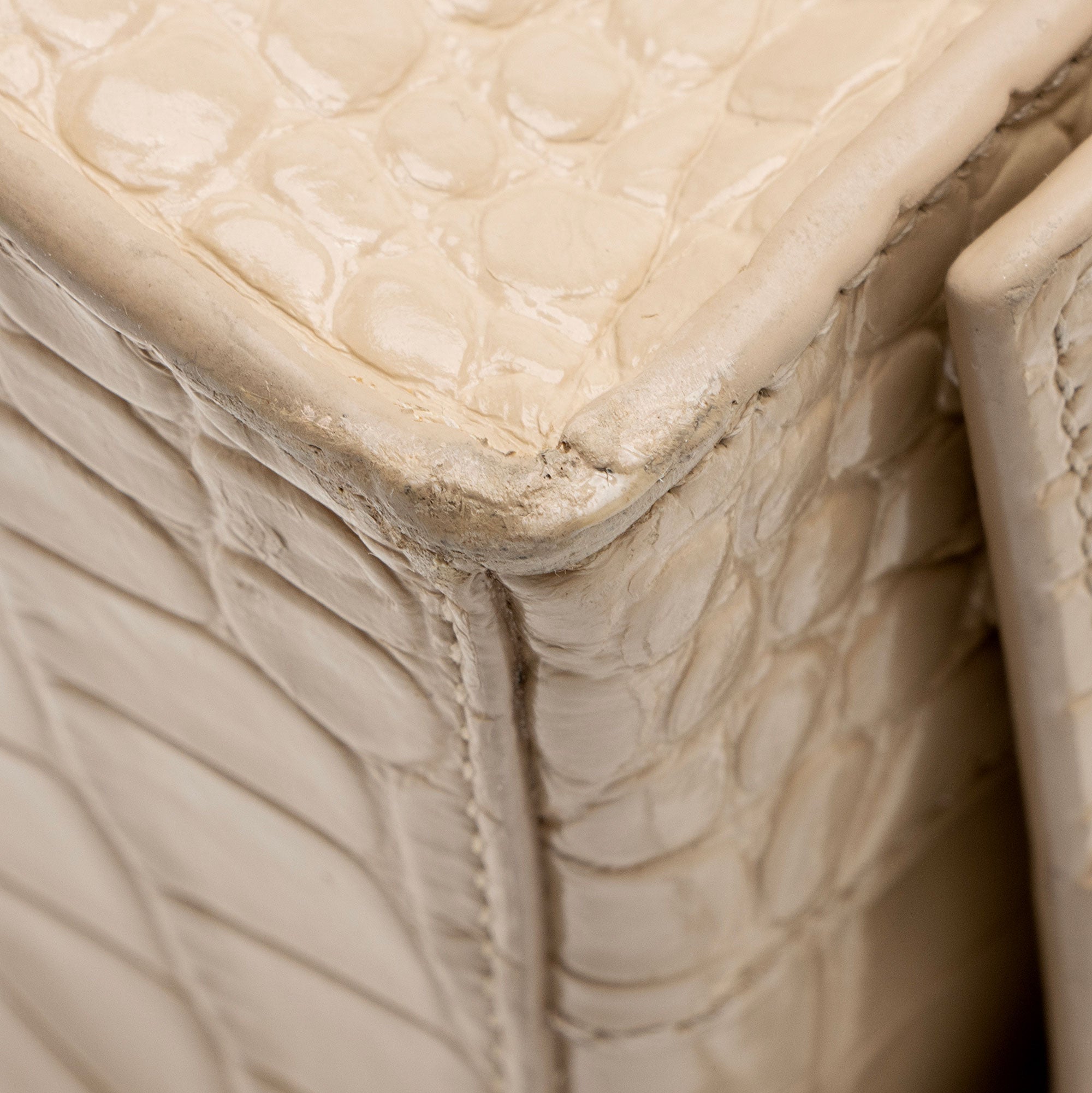 Balenciaga Shiny Croc Embossed Calfskin Hourglass Wallet on Chain