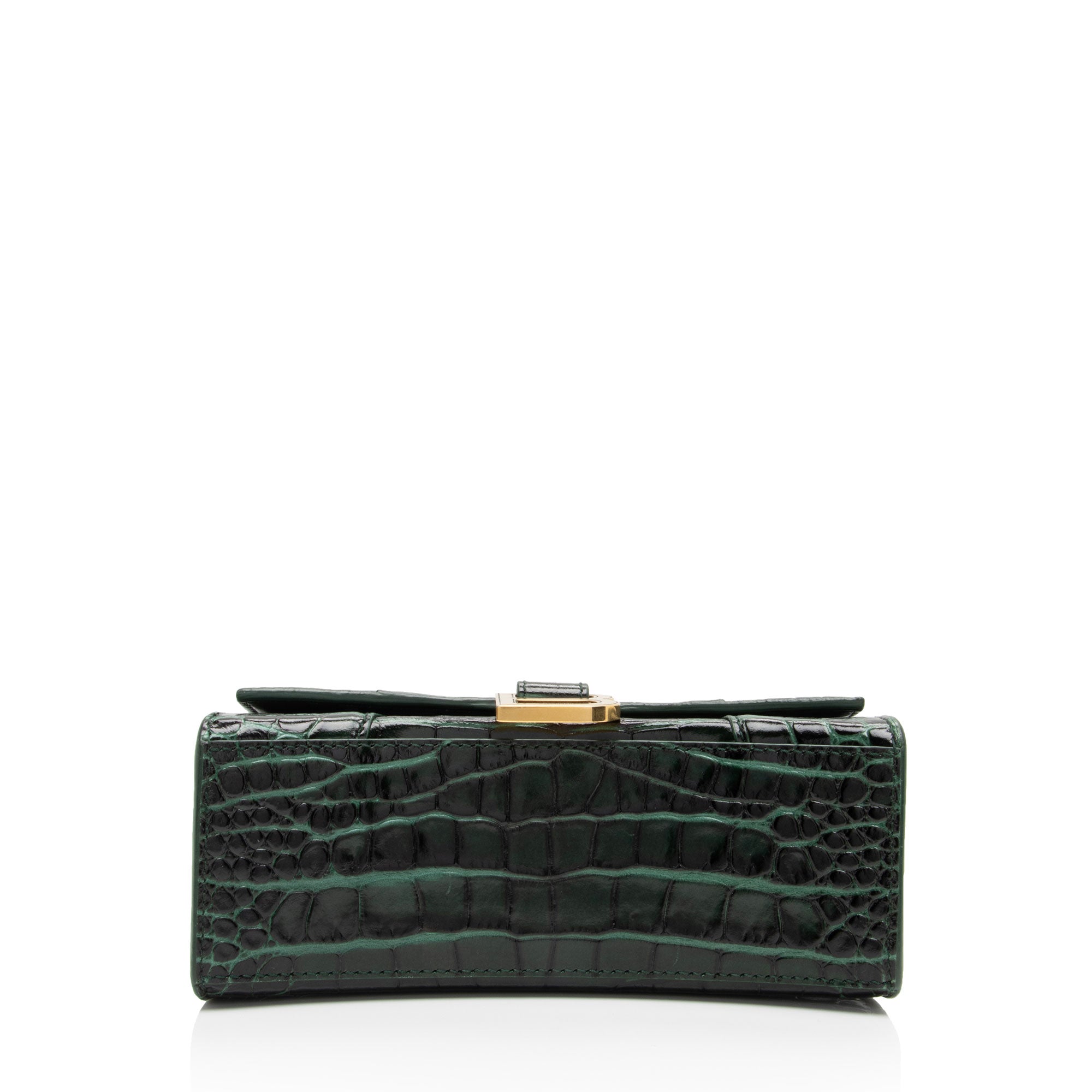 Balenciaga Shiny Croc Embossed Calfskin Hourglass XS Satchel (SHF-7TCss3)