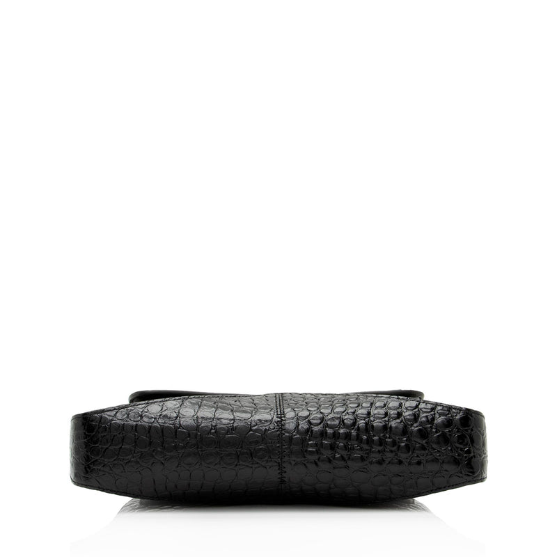 Balenciaga Shiny Croc Embossed Calfskin XX Small Flap Bag (SHF-HmNLTl)