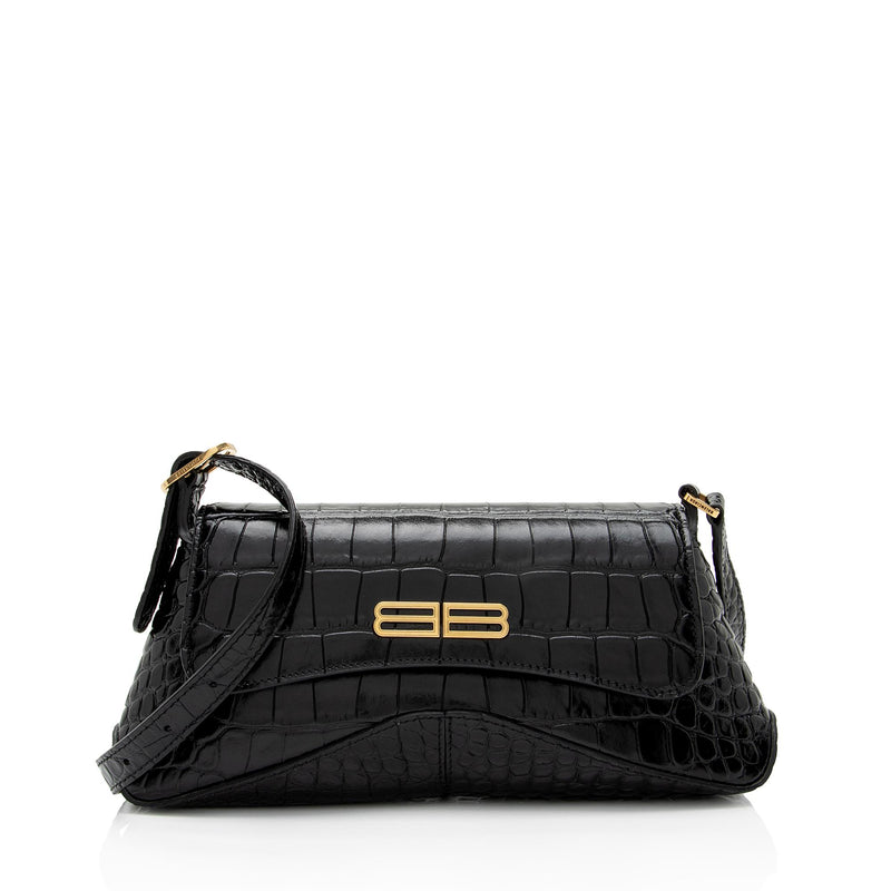 BALENCIAGA Crocodile Embossed Leather Bag for Women