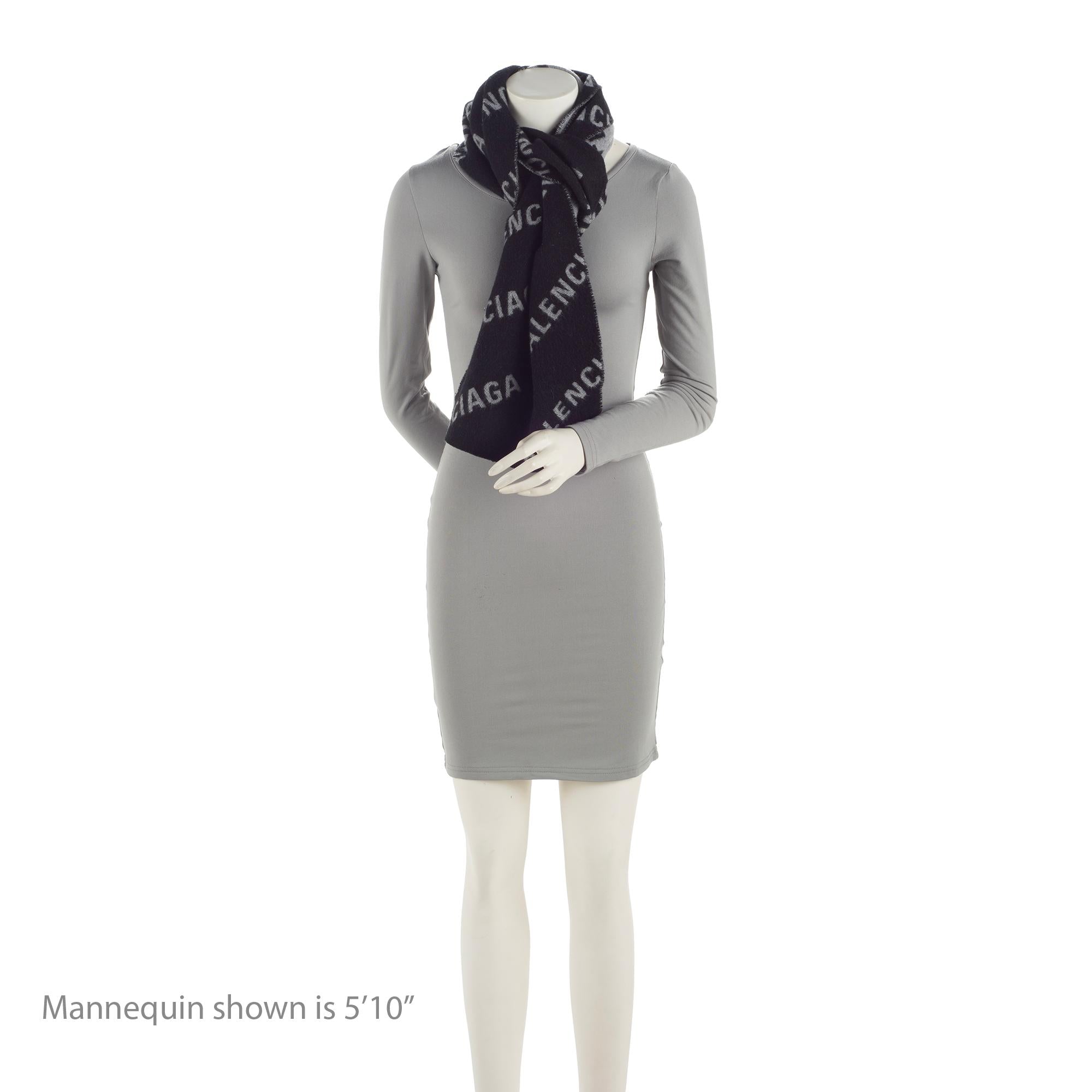 Balenciaga Wool Allover Logo Scarf (SHF-23945)