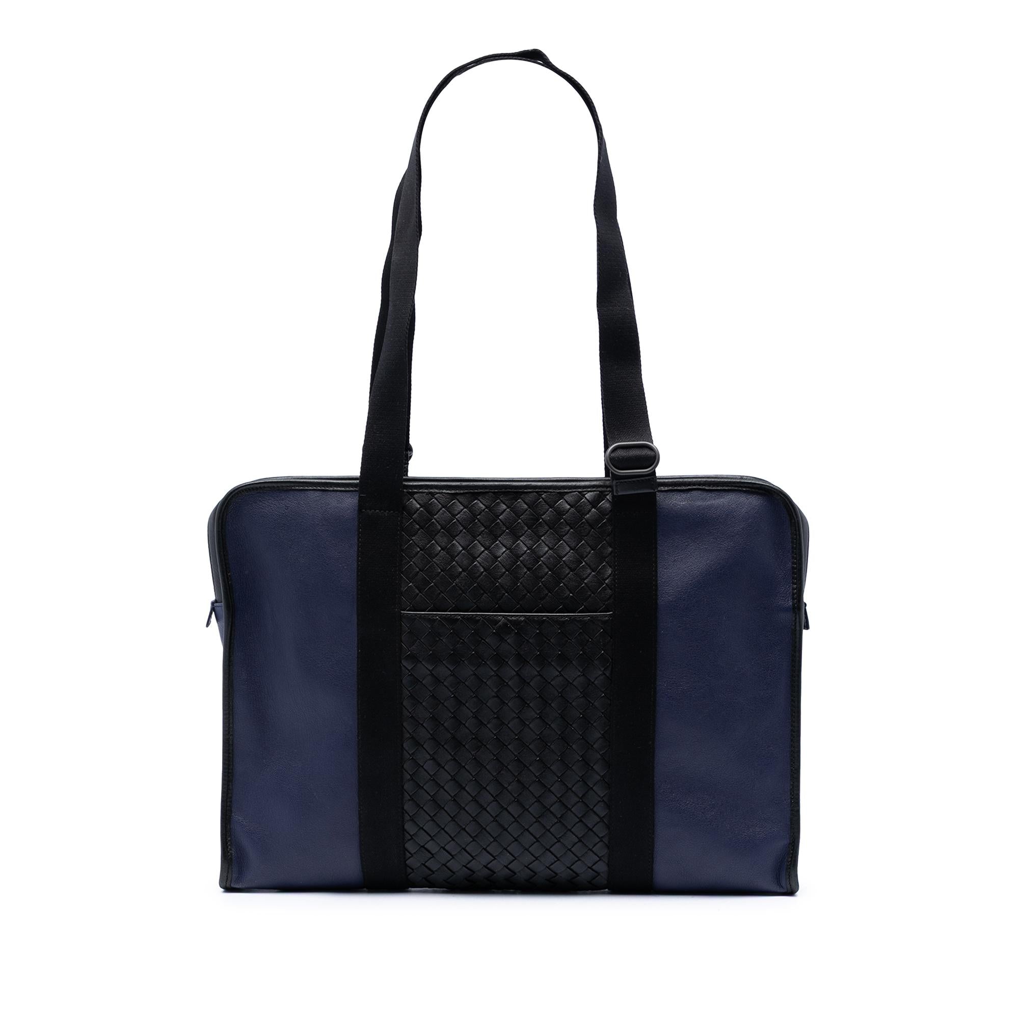 Bottega Veneta Bicolor Intrecciato Trimmed Nappa Business Bag