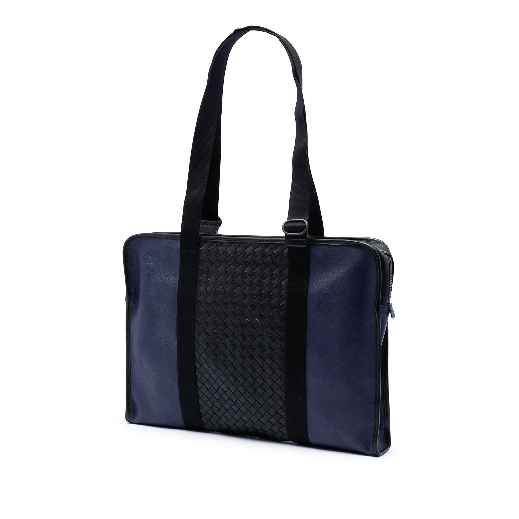 Bottega Veneta Bicolor Intrecciato Trimmed Nappa Business Bag