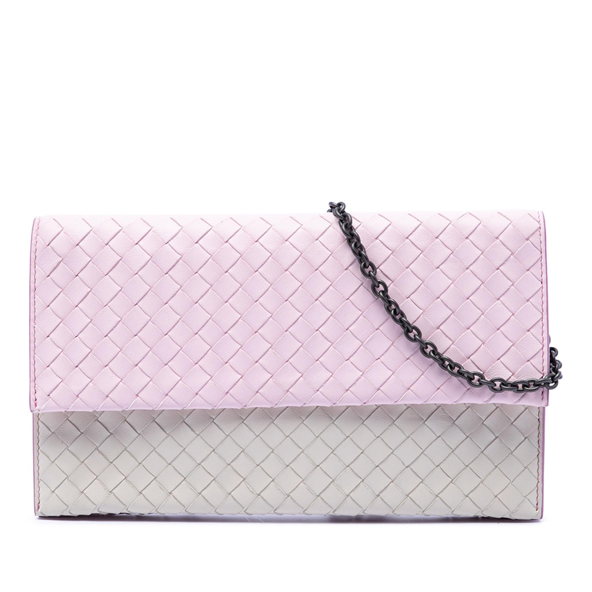 Bottega Veneta Bicolor Nappa Intrecciato Wallet On Chain