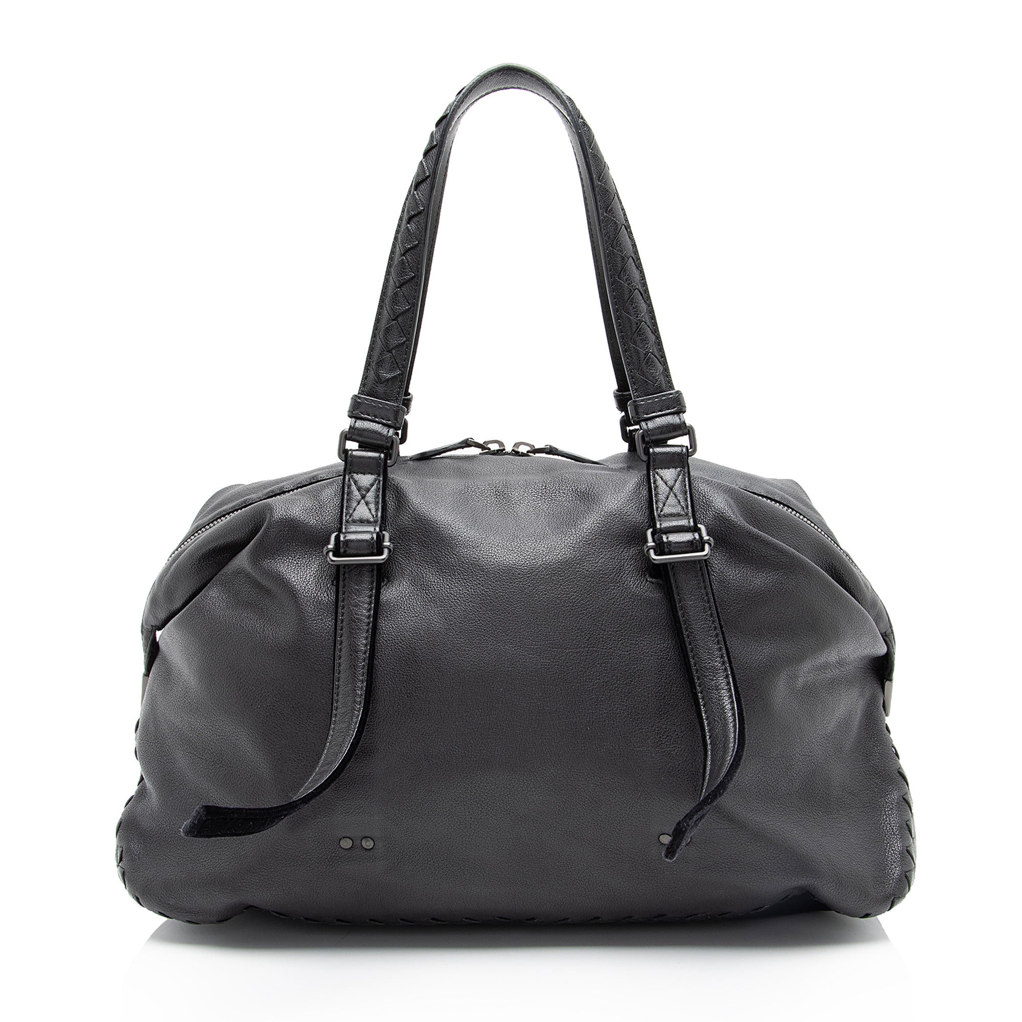 Bottega Veneta Buffalo Leather Satchel (SHF-W1iSWN)