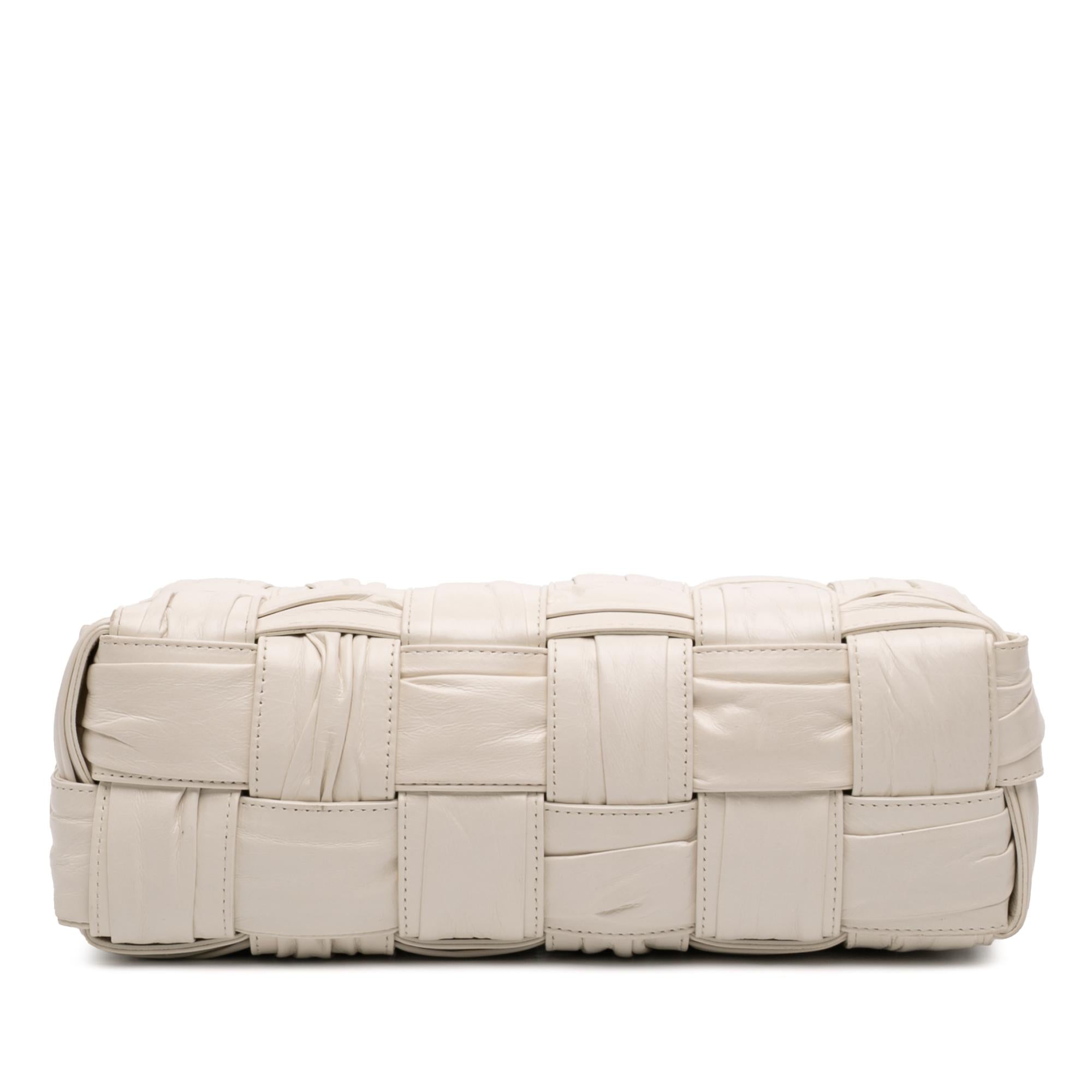 Bottega Veneta Calfskin Intreccio Plisse Cassette Shoulder Bag
