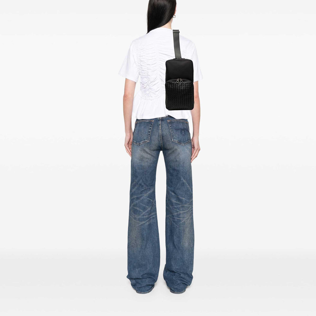 Bottega Veneta Canvas and Nappa Intrecciato Sling Bag