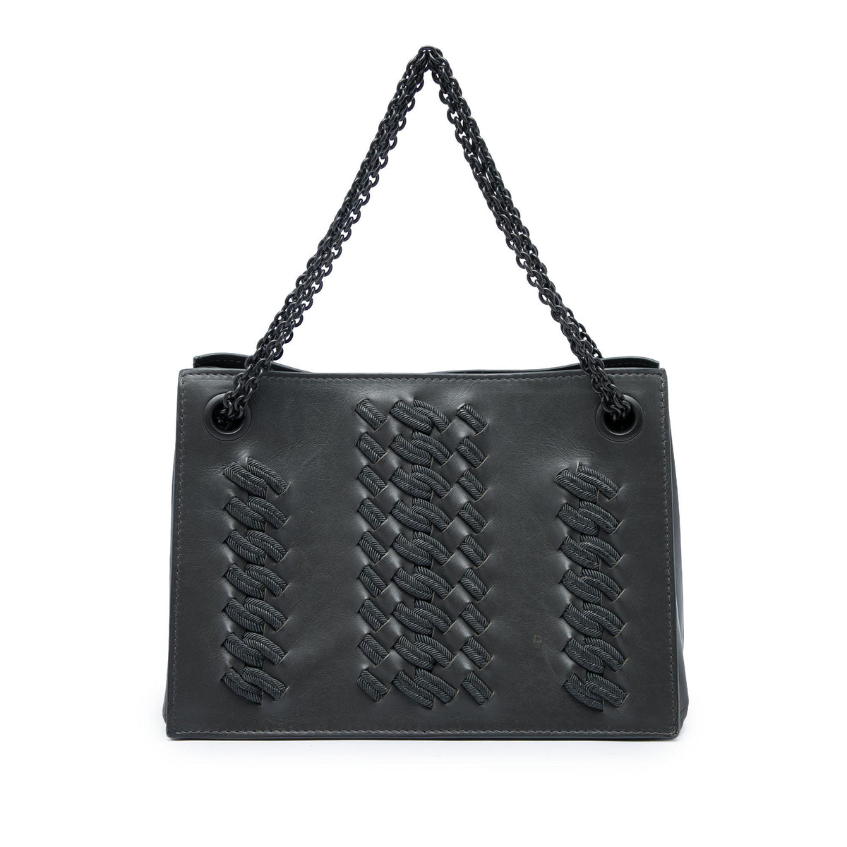 Bottega Veneta Embroidered Intrecciato Trimmed Nappa Chain Handbag
