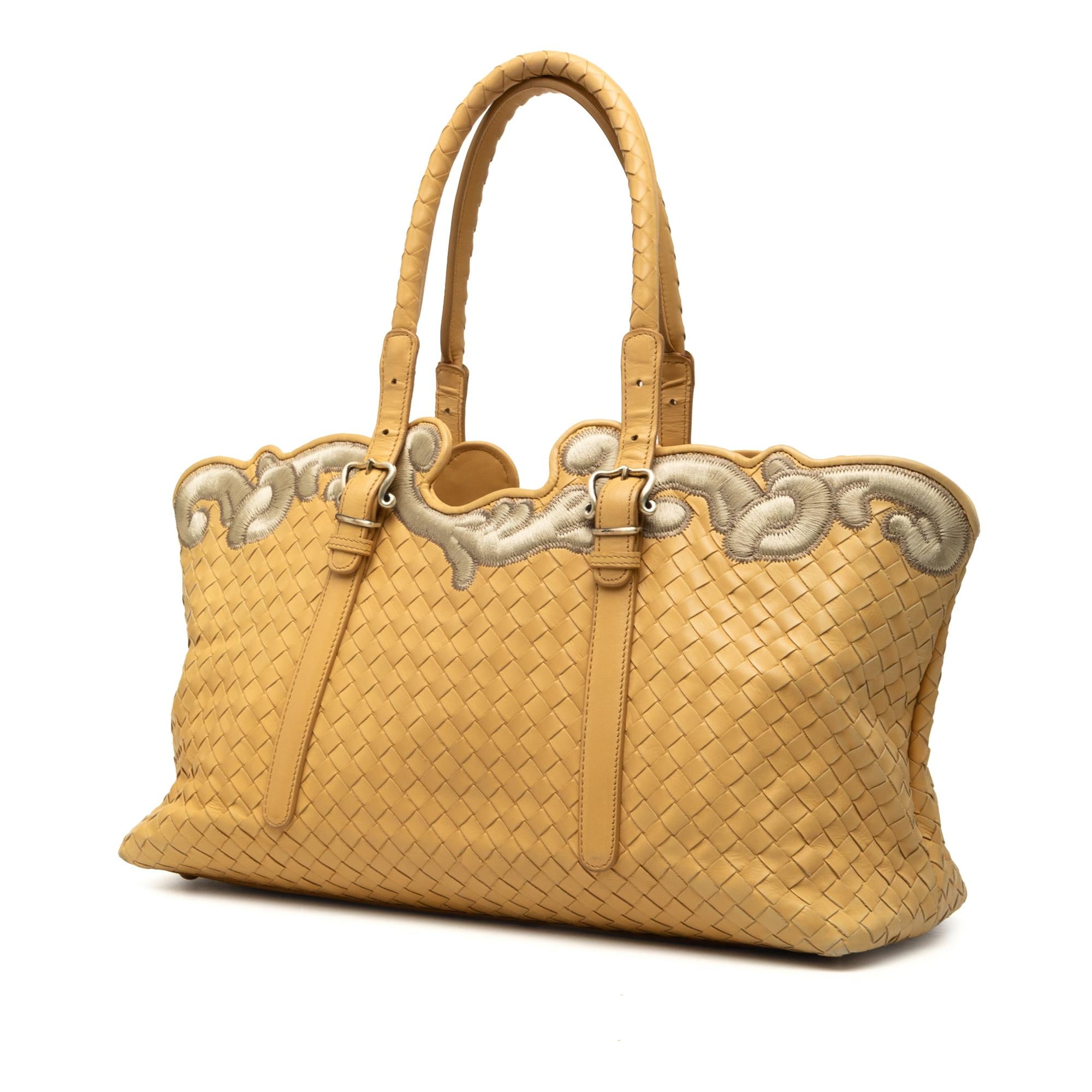 Bottega Veneta Embroidered Nappa Intrecciato Tote