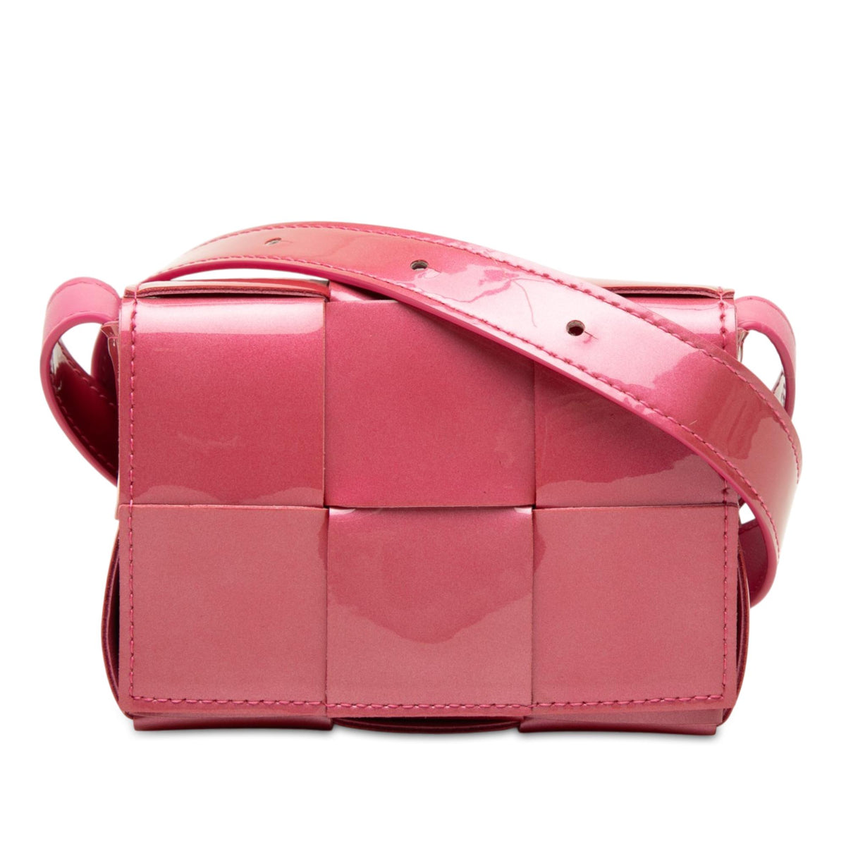 Bottega Veneta Extra Mini Patent Intrecciato Cassette Crossbody