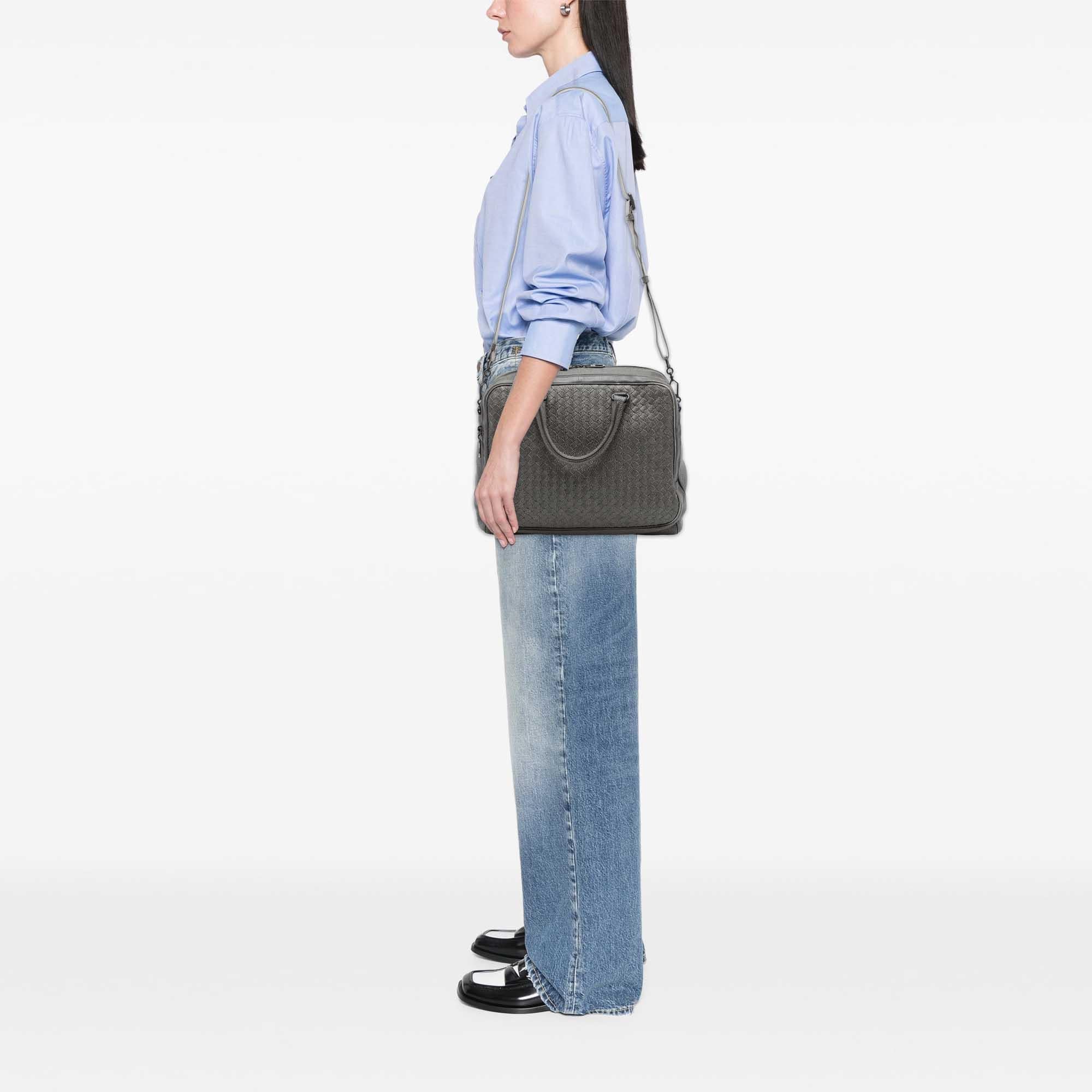 Bottega Veneta Grained Calfskin Intrecciato Business Bag