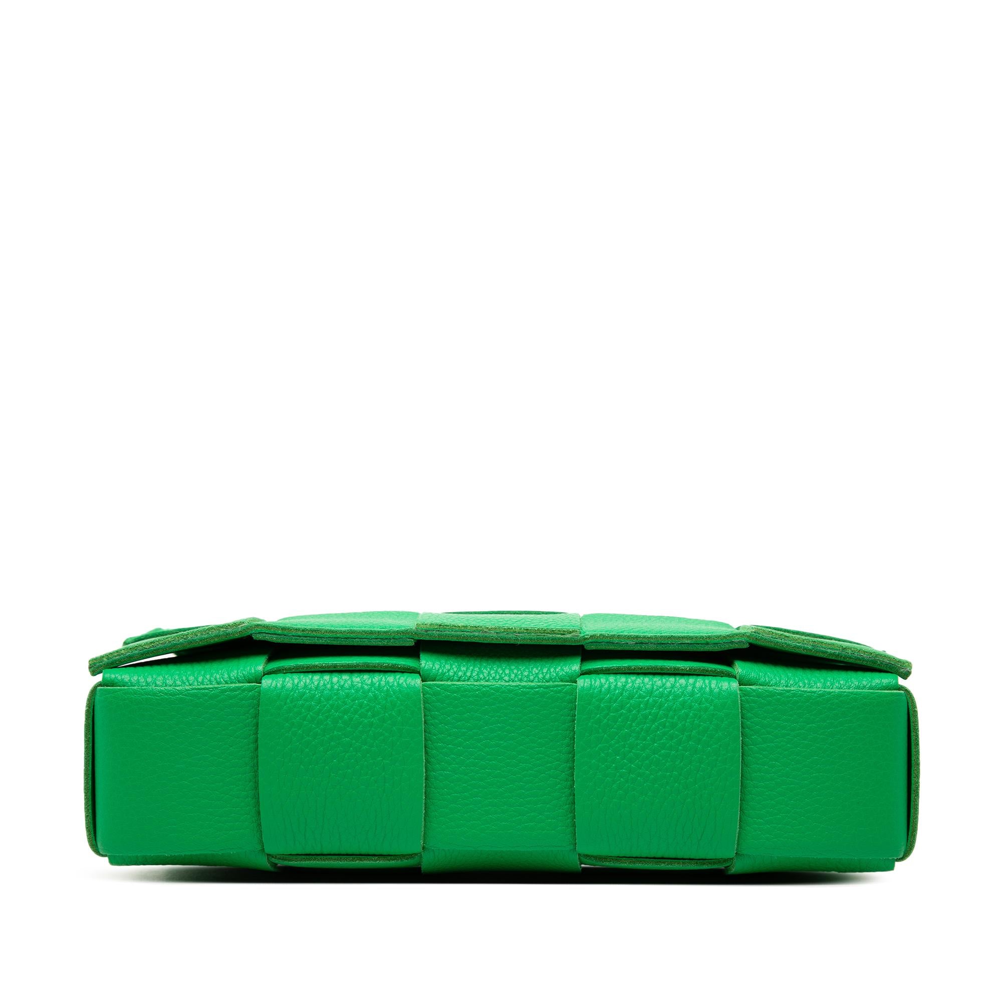 Bottega Veneta Grained Calfskin Intrecciato Cassette Crossbody