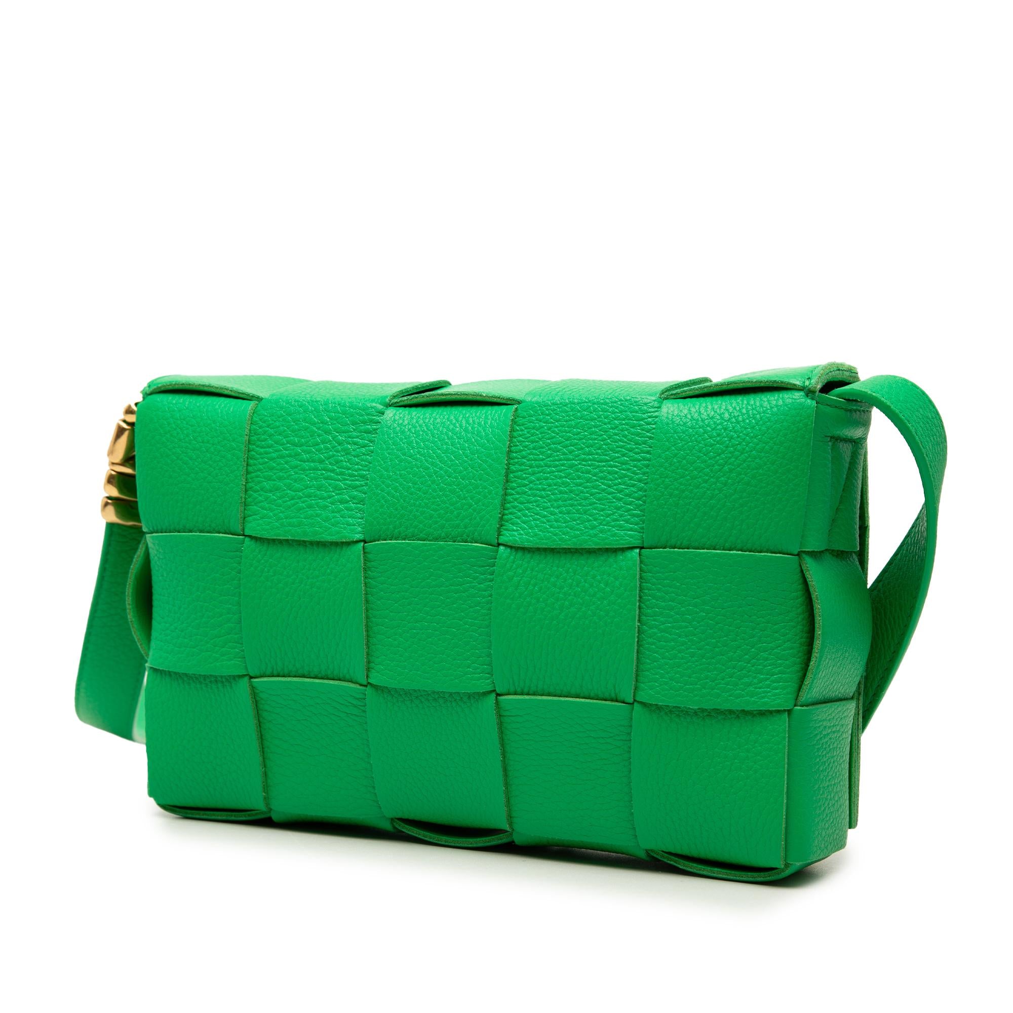 Bottega Veneta Grained Calfskin Intrecciato Cassette Crossbody