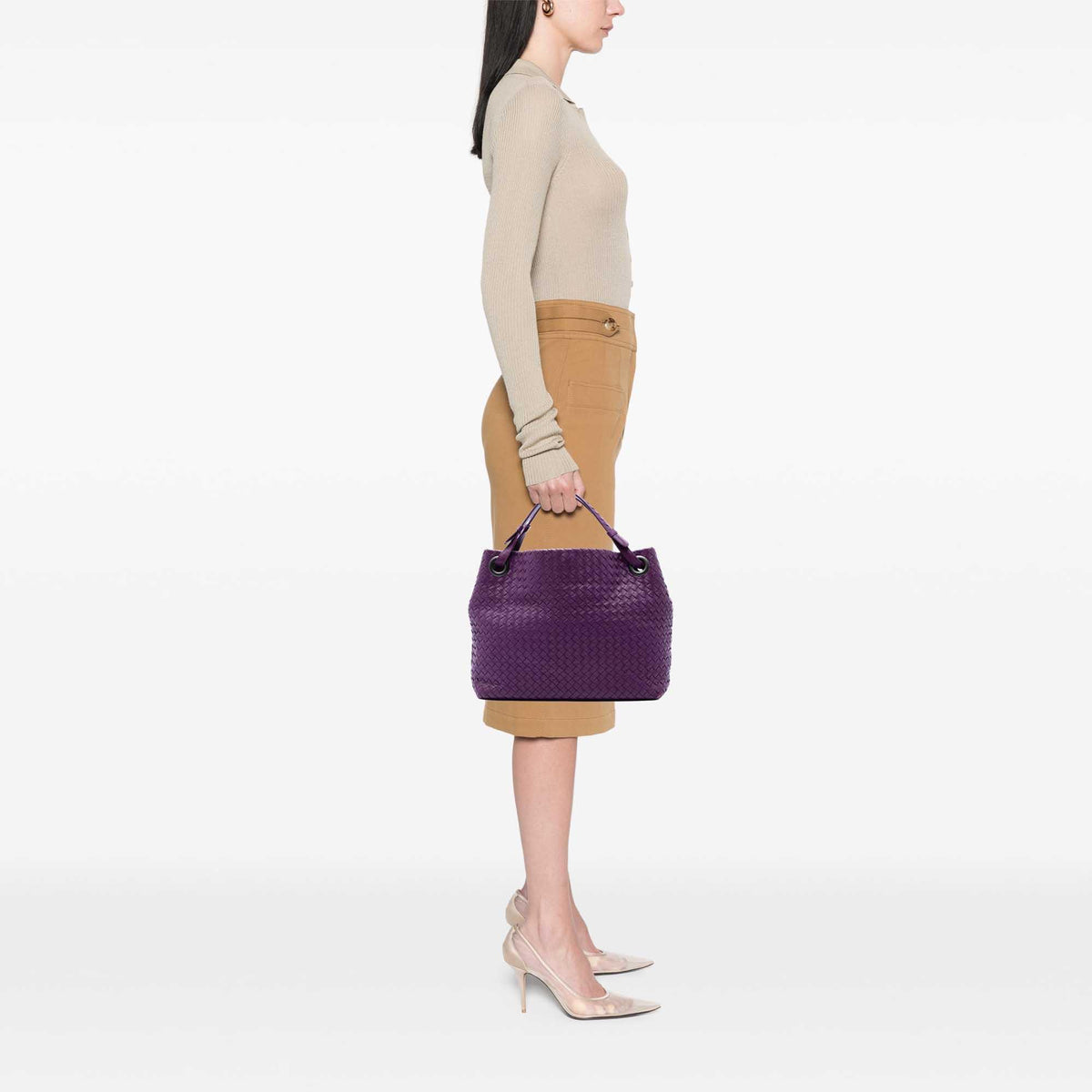 Bottega Veneta Intrecciato Garda Leather Tote Bag