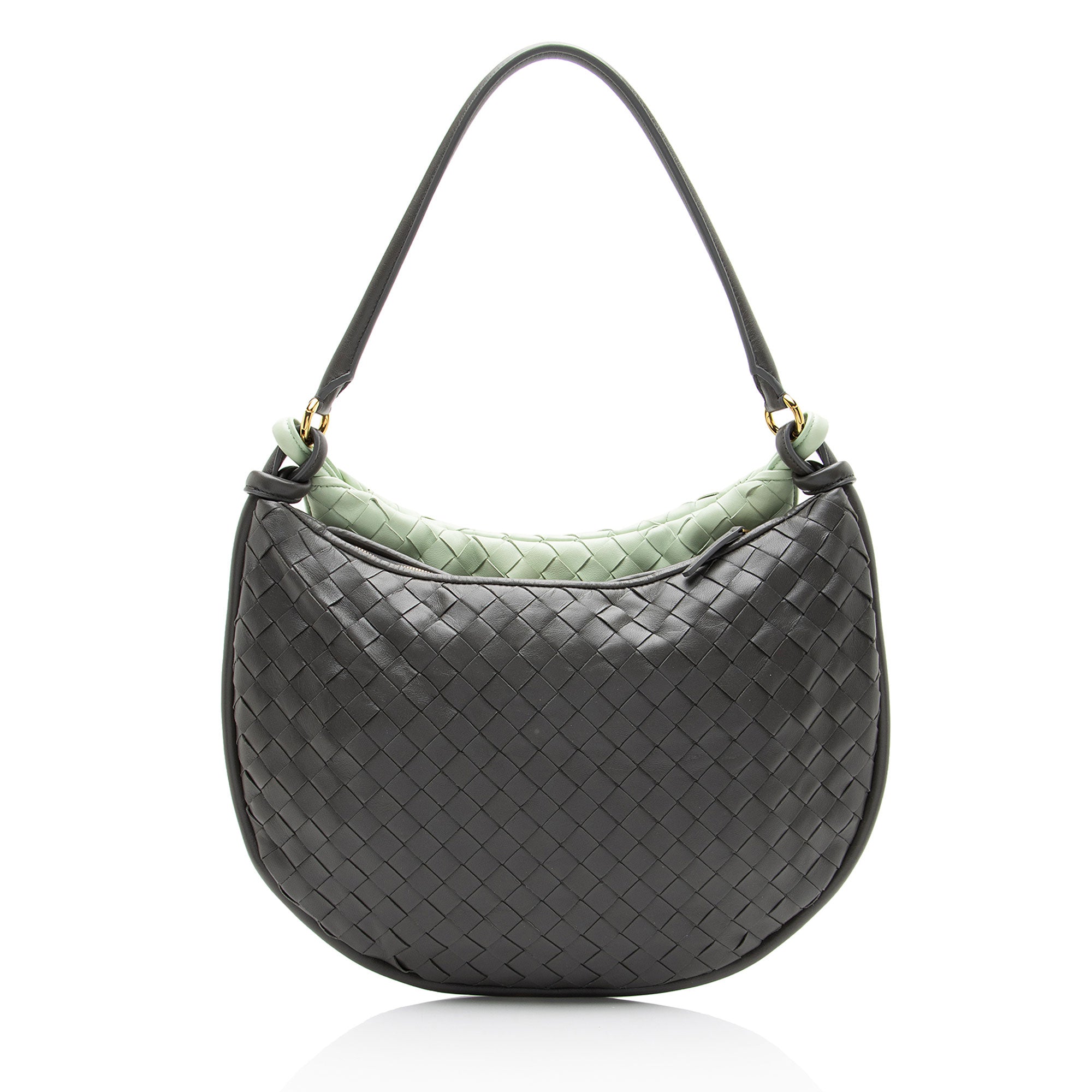 Bottega Veneta Intrecciato Leather Bicolor Gemelli Large Shoulder Bag