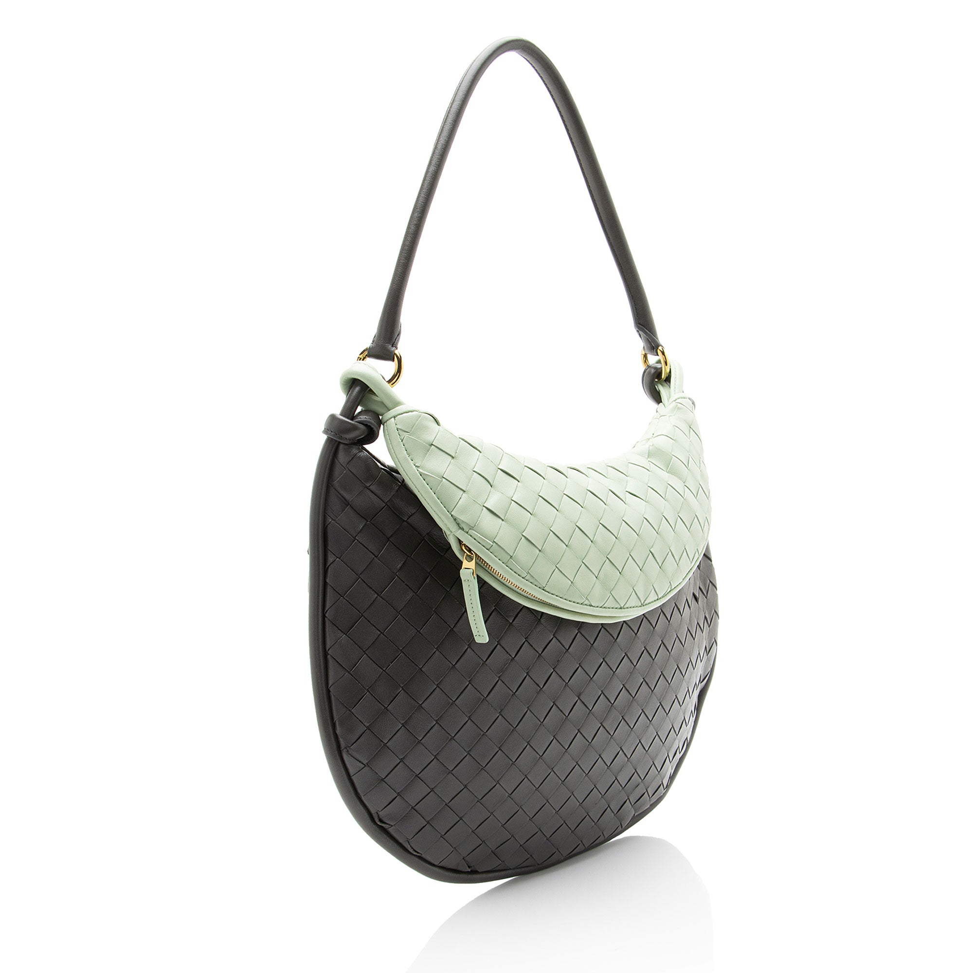 Bottega Veneta Intrecciato Leather Bicolor Gemelli Large Shoulder Bag