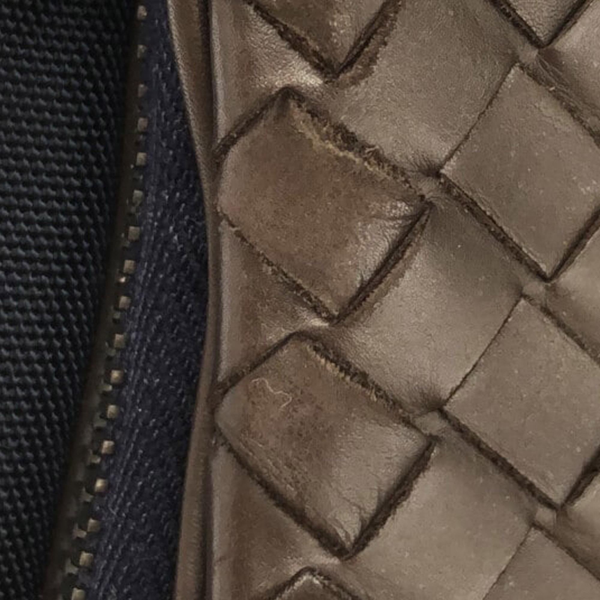 Bottega Veneta Intrecciato Leather and Canvas Crossbody