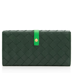 Bottega Veneta Intrecciato Nappa Leather Bi Fold Continental Wallet S LuxeDH