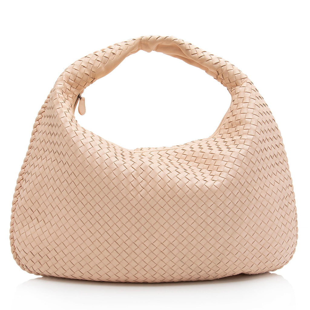 Bottega Veneta Beige Nappa Leather Large Intrecciato Veneta Hobo Bottega  Veneta