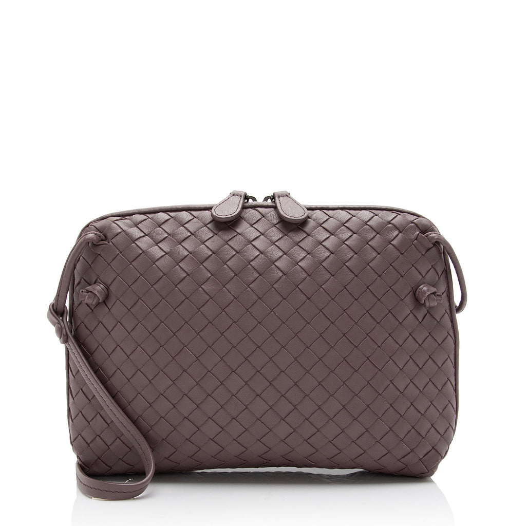 Bottega Veneta Intrecciato Nodini Leather Crossbody Bag (SHG-30074