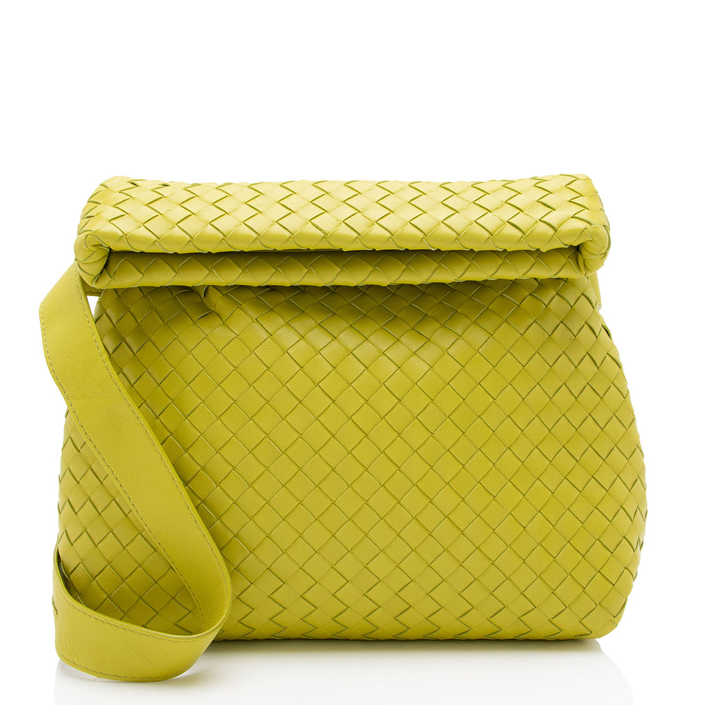 Bottega Veneta Folding Crossbody Bag Intrecciato Nappa and Nylon