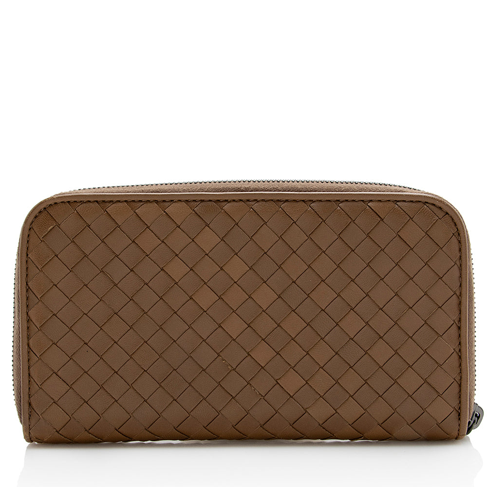 Bottega Veneta Intrecciato Nappa Zip Around Wallet (SHF-22153)