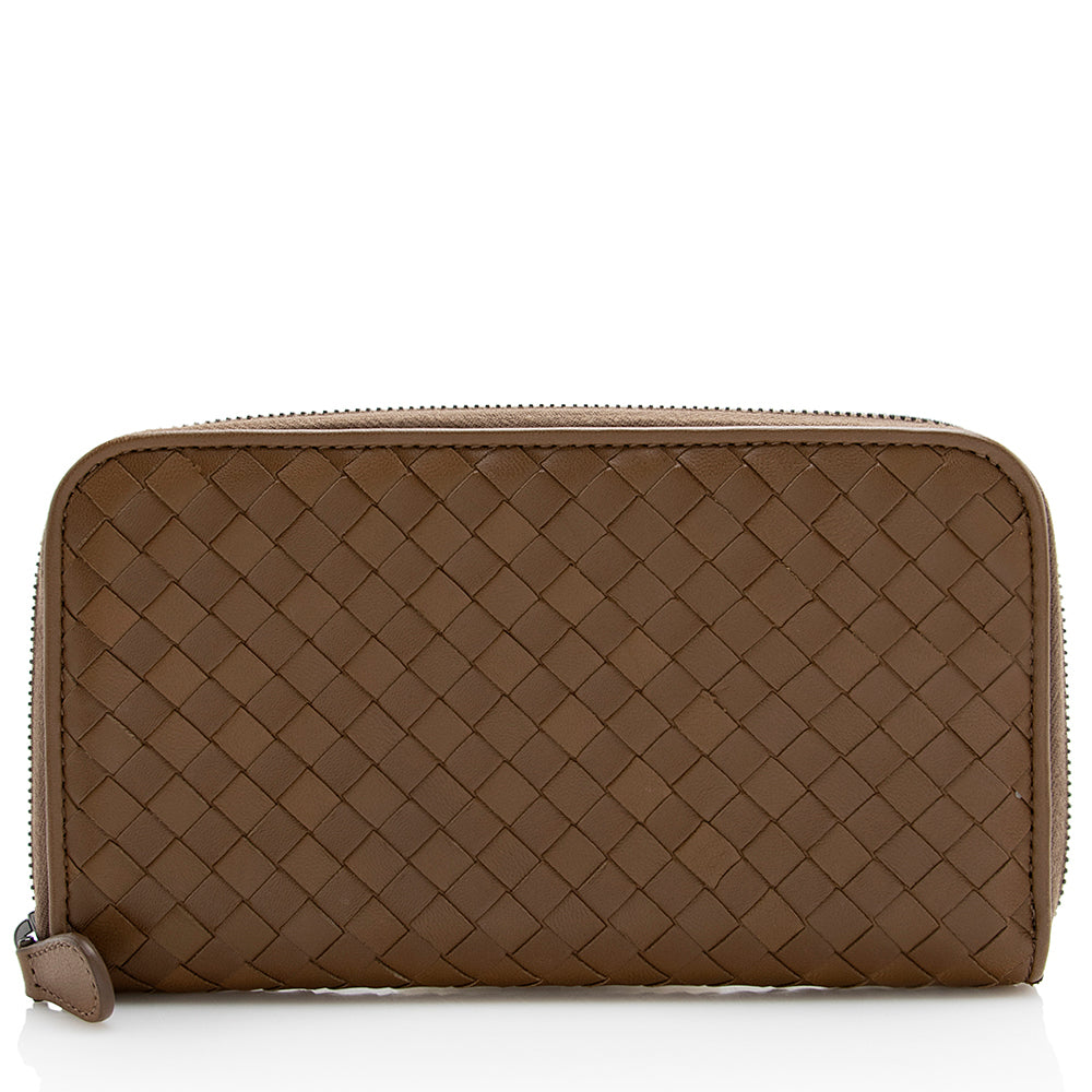 Bottega Veneta Intrecciato Nappa Zip Around Wallet (SHF-22153)