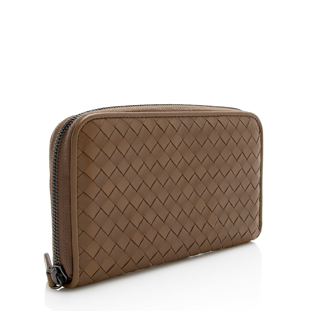 Bottega Veneta Intrecciato Nappa Zip Around Wallet (SHF-22153)