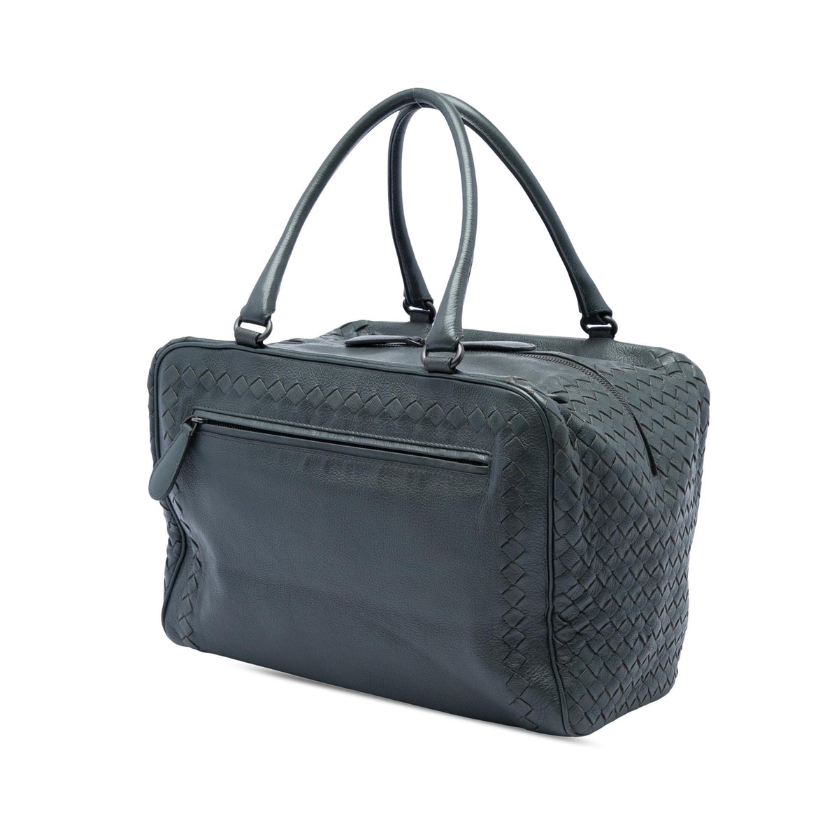 Bottega Veneta Intrecciato Trimmed Goatskin Madras Brera Handbag