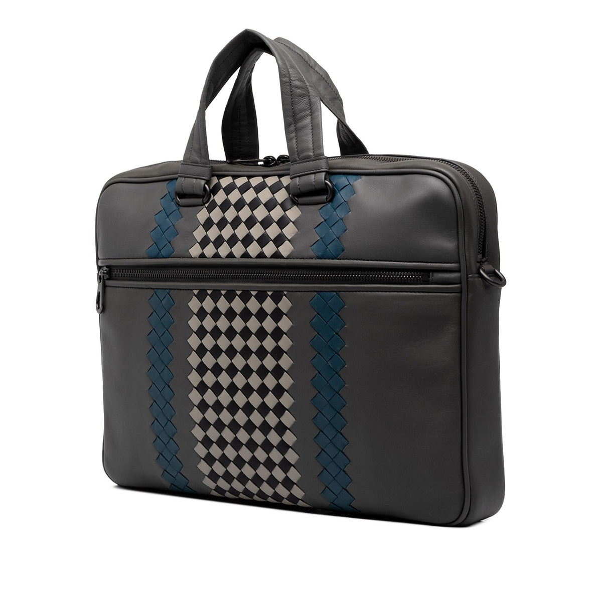 Bottega Veneta Intrecciato Trimmed Leather Briefcase