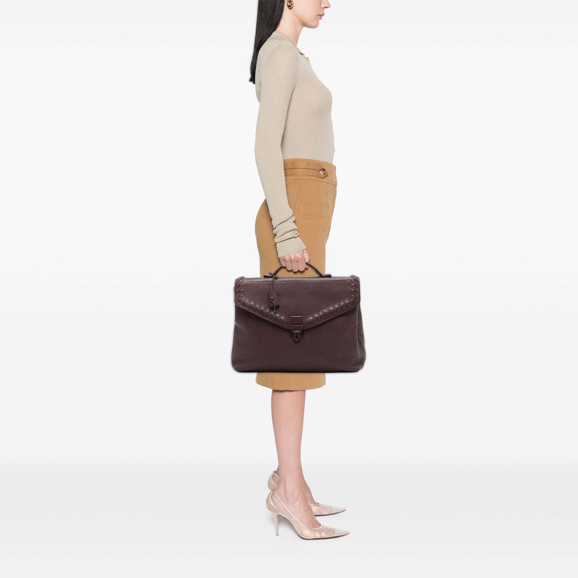 Bottega Veneta Intrecciato Trimmed Leather Business Bag