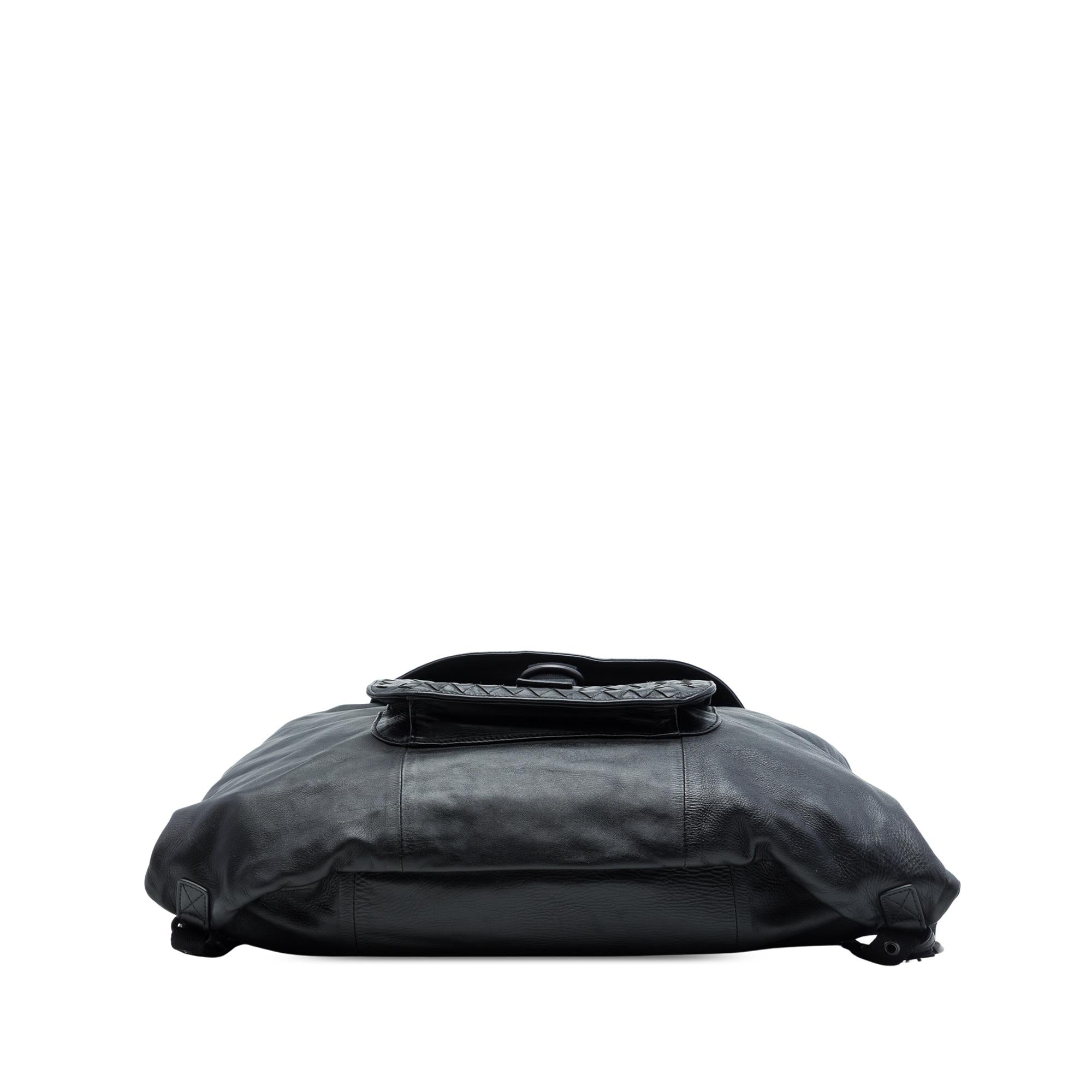 Bottega Veneta Intrecciato Trimmed Leather Drawstring Backpack