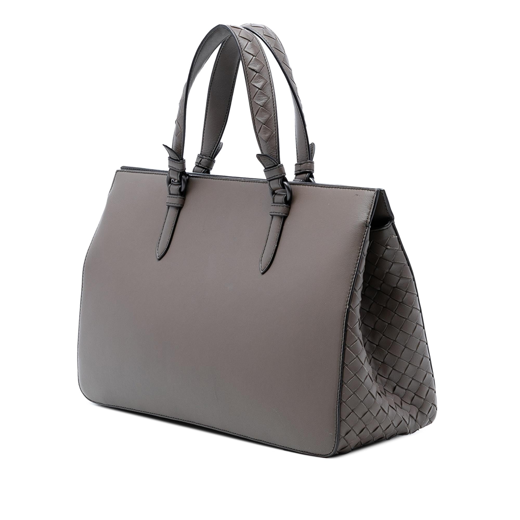 Bottega Veneta Intrecciato Trimmed Leather Ellittica Tote