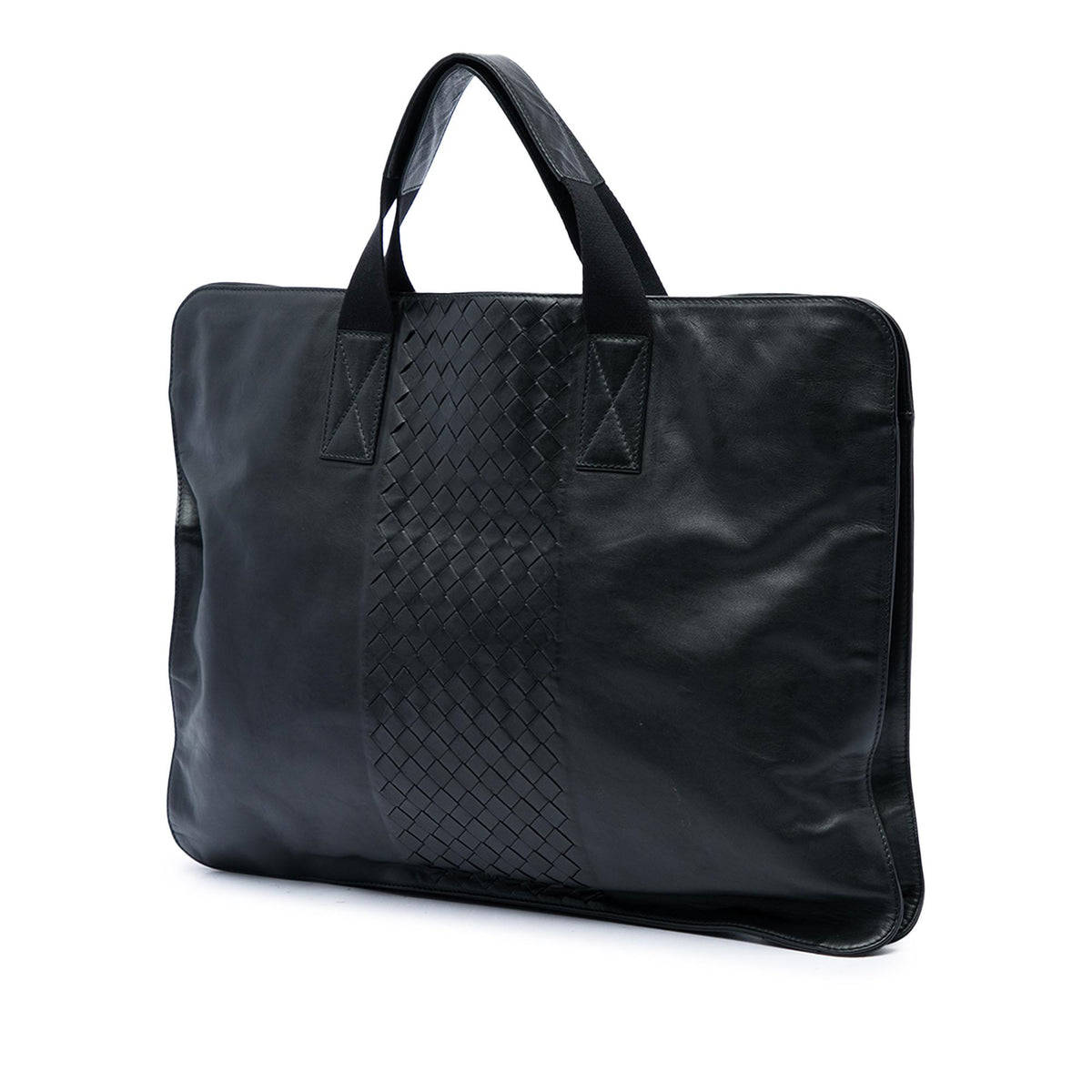 Bottega Veneta Intrecciato Trimmed Leather Soft Briefcase