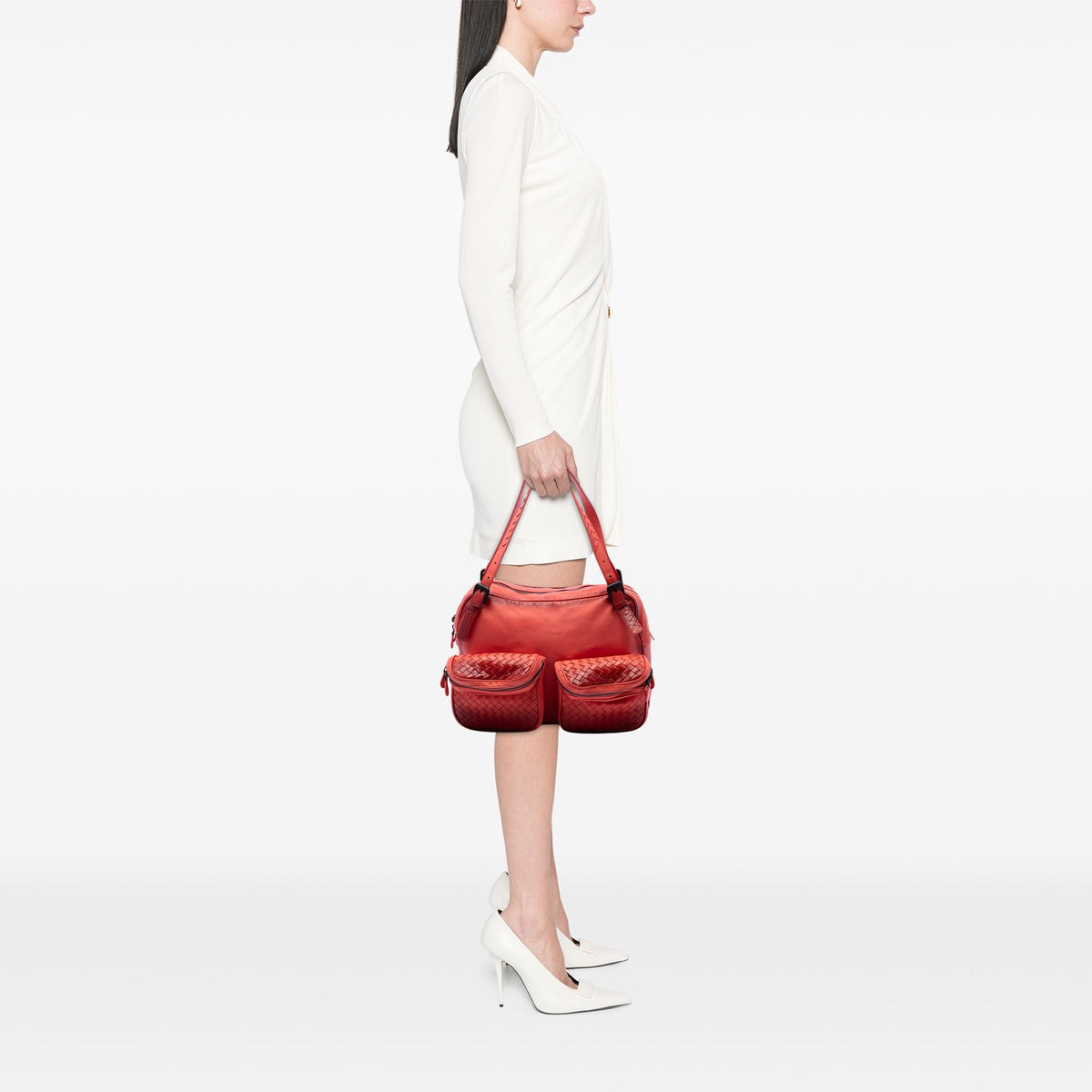 Bottega Veneta Intrecciato Trimmed Nappa Multi Pocket Shoulder Bag