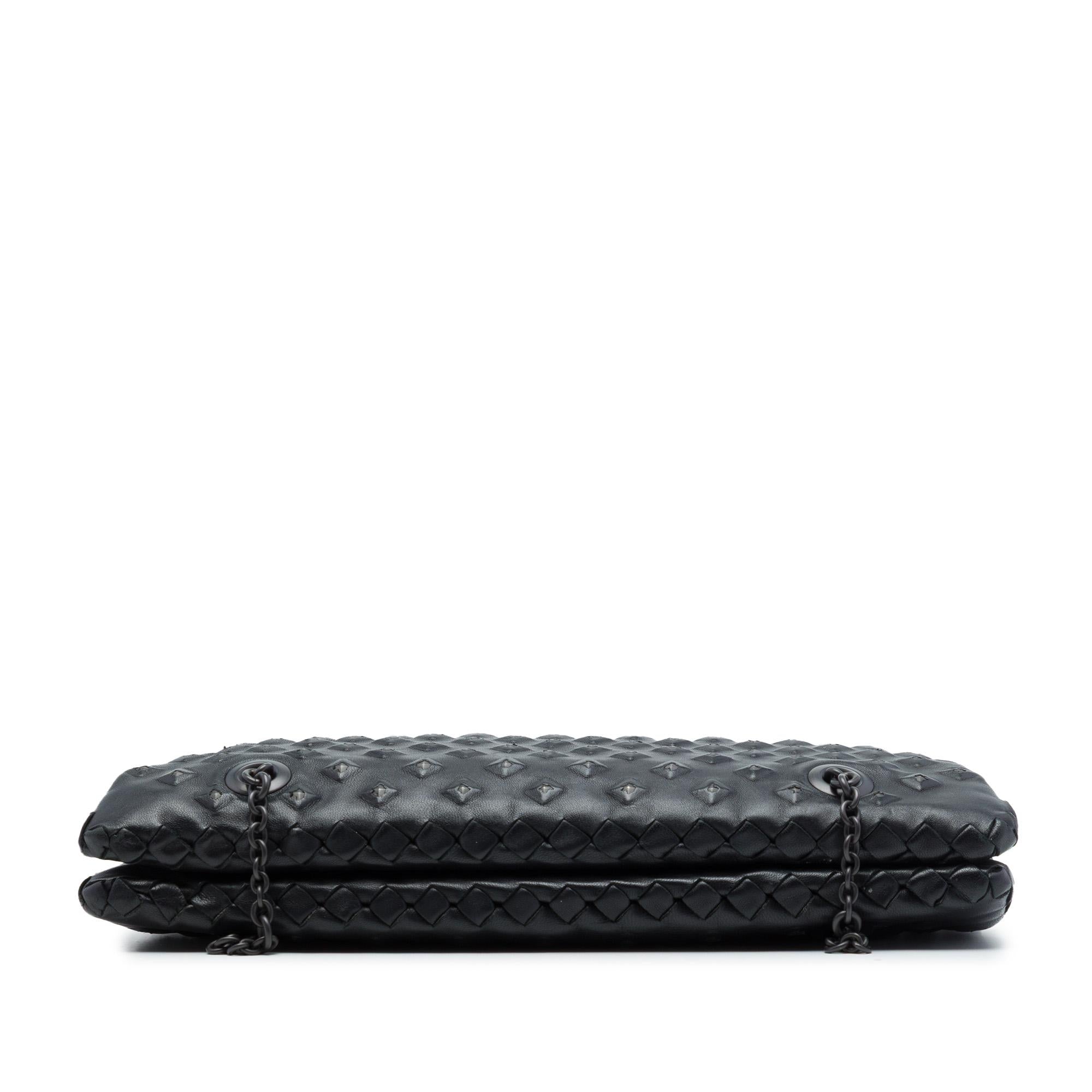 Bottega Veneta Intrecciato Trimmed Nappa Studded Duo Shoulder Bag