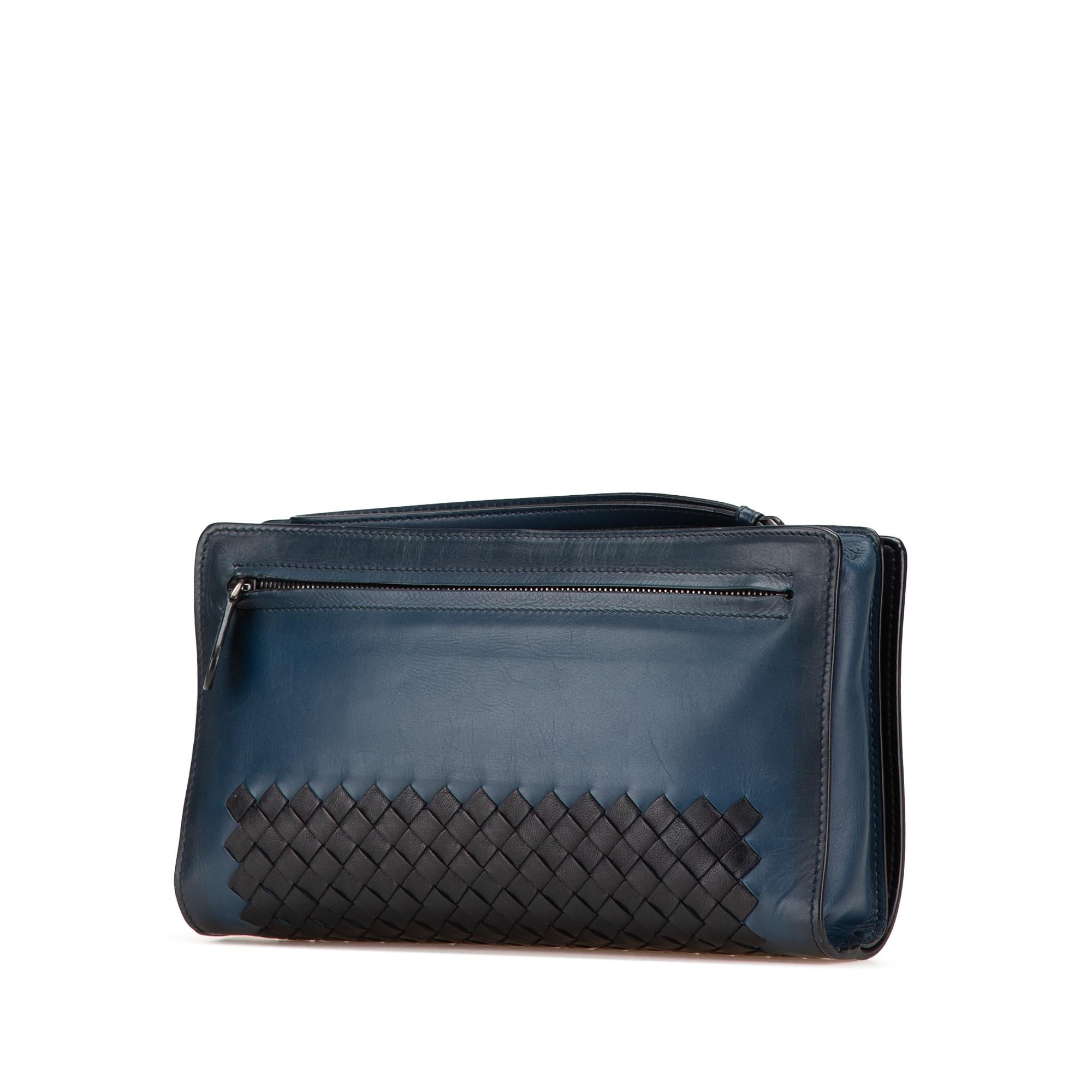 Bottega Veneta Intrecciato Trimmed Nappa Wristlet Clutch