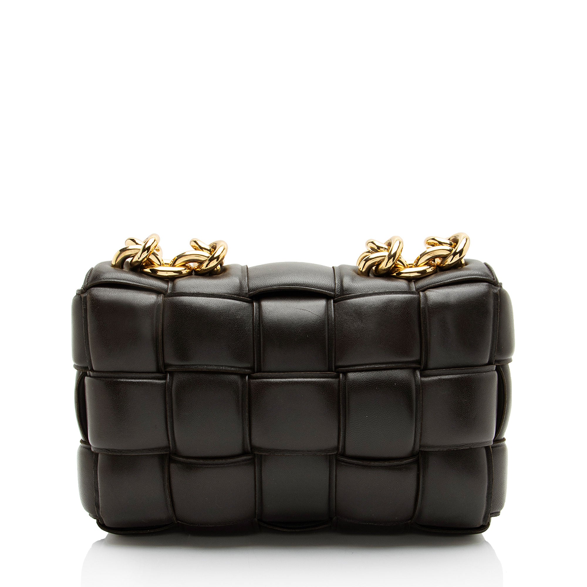 Bottega Veneta Lambskin Cassette Chain Maxi Shoulder Bag
