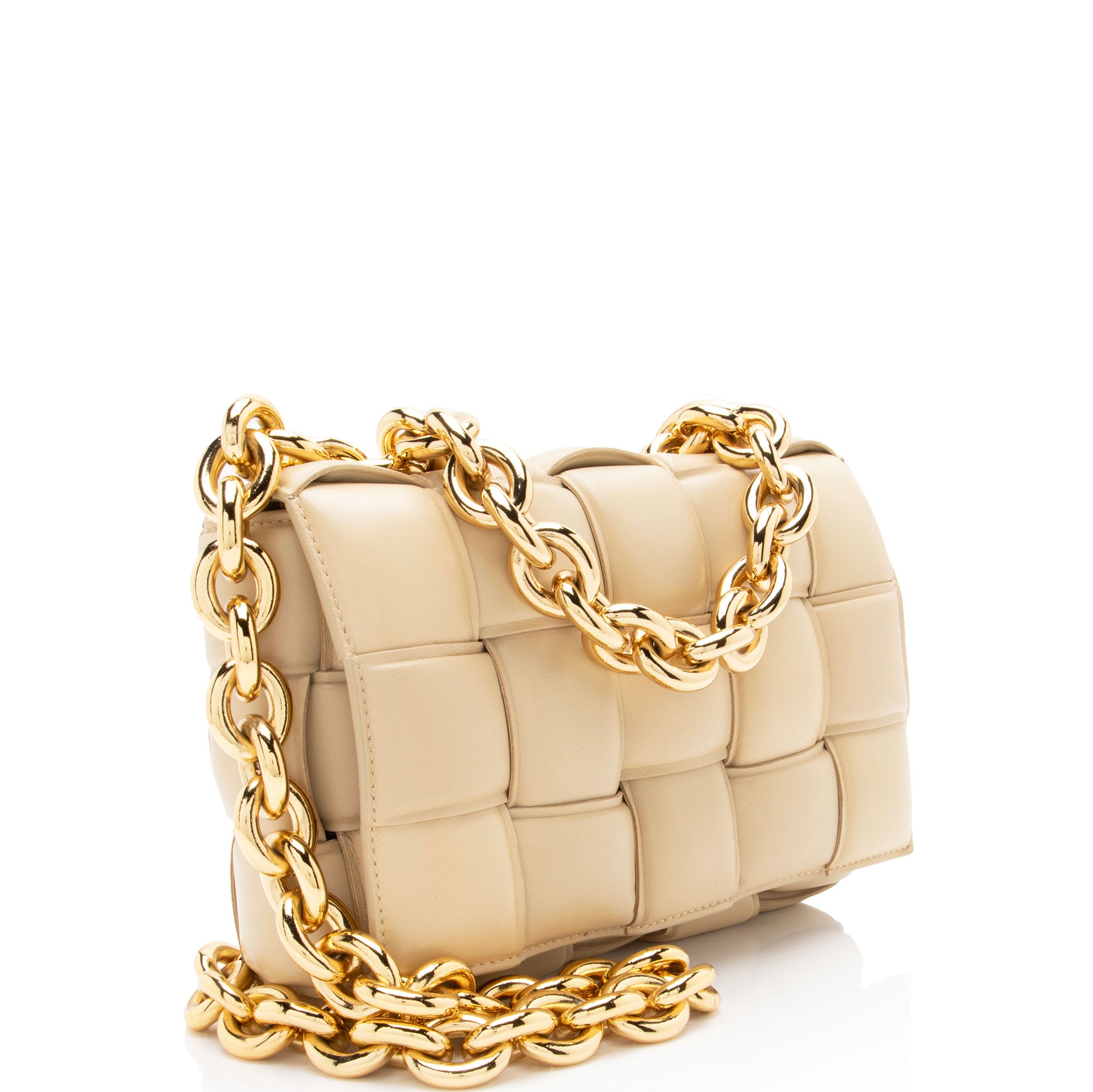 Bottega Veneta Lambskin Cassette Chain Maxi Shoulder Bag