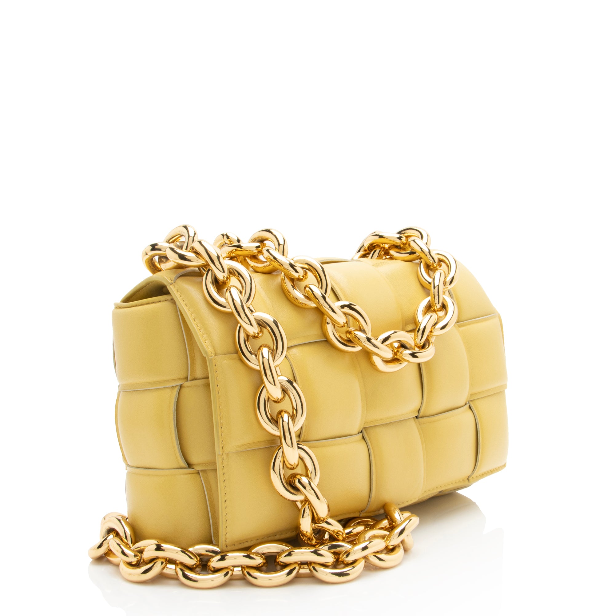 Bottega Veneta Lambskin Cassette Chain Maxi Shoulder Bag