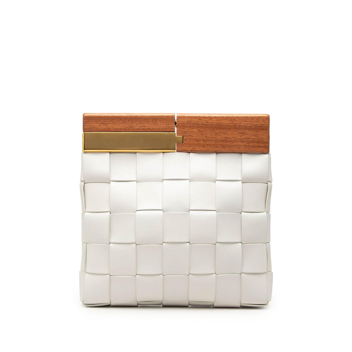 Bottega Veneta Lambskin Maxi Intrecciato The Snap Clutch