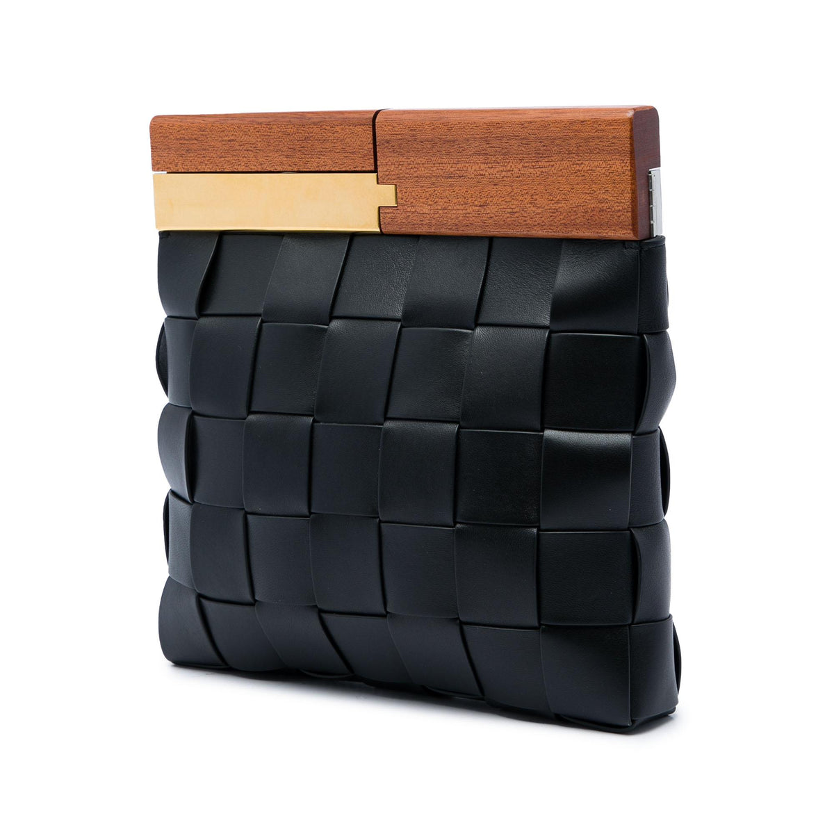 Bottega Veneta Lambskin Maxi Intrecciato The Snap Clutch
