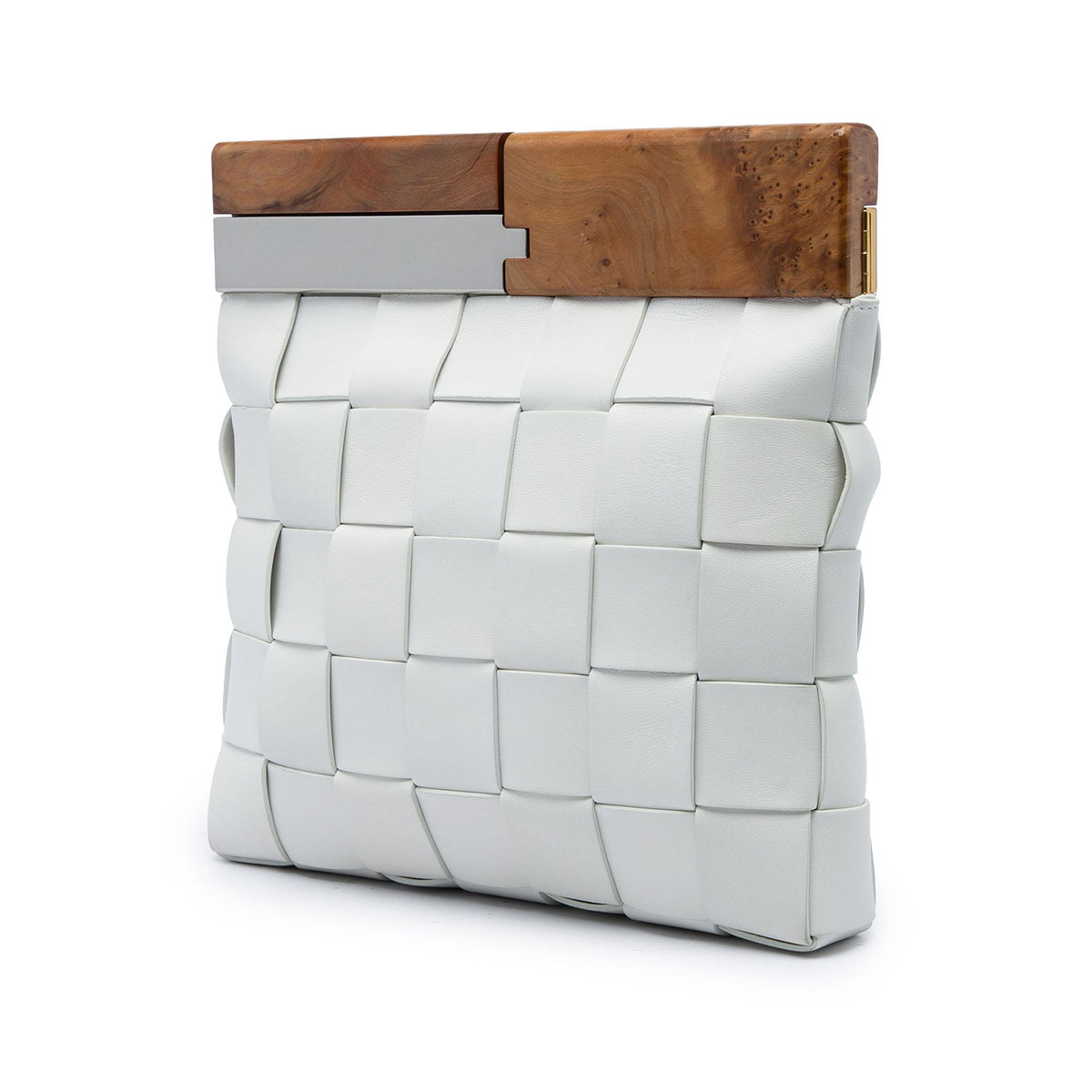 Bottega Veneta Lambskin Maxi Intrecciato The Snap Clutch