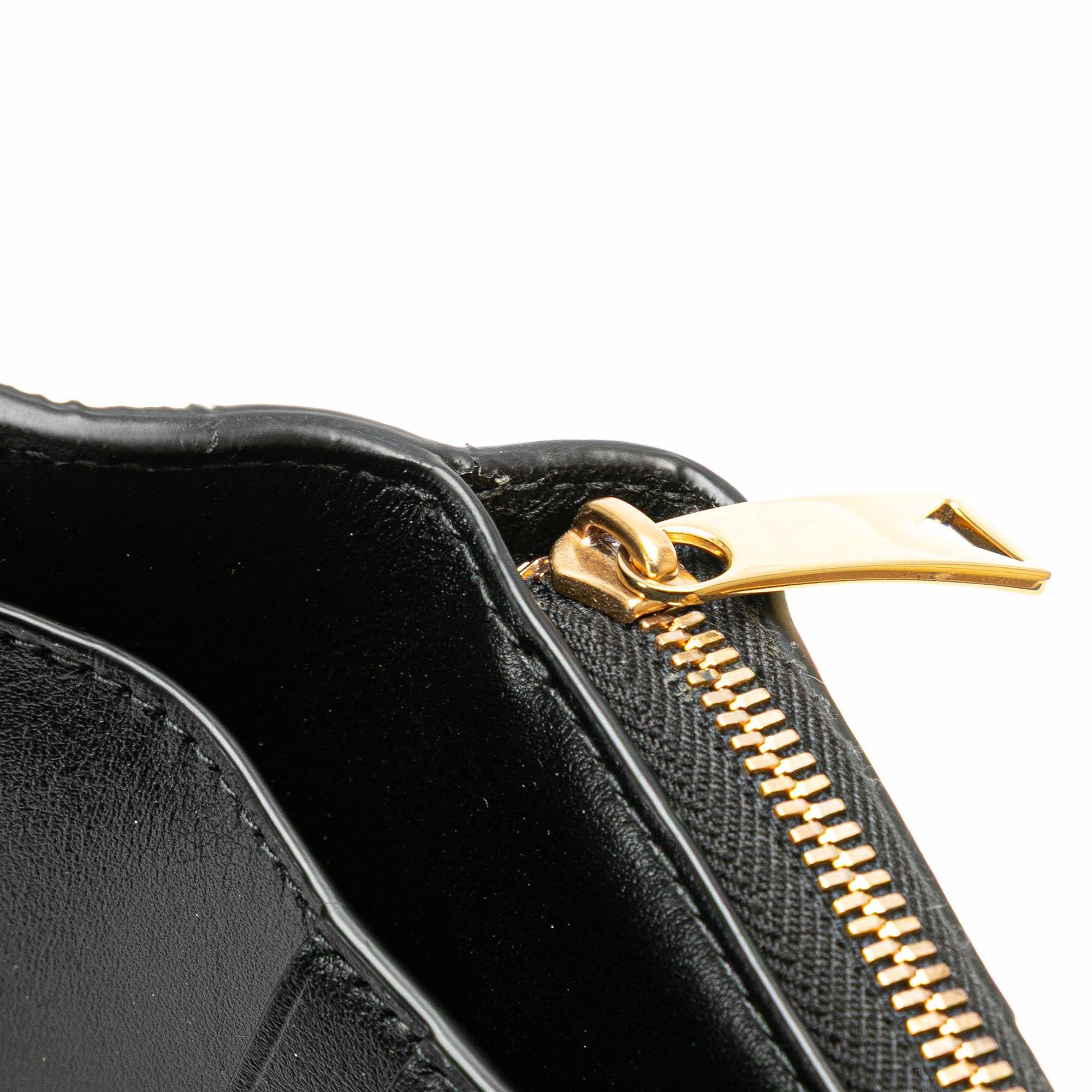 Bottega Veneta Lambskin Maxi Intreccio Cassette Bifold Zip Wallet